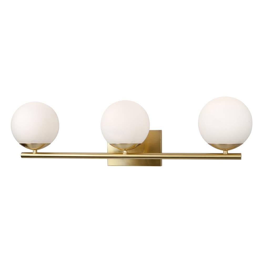 Forte Lighting 5745-03-12 Farrell 30-in 3 -Light Brushed Gold Modern/contemporary Vanity light