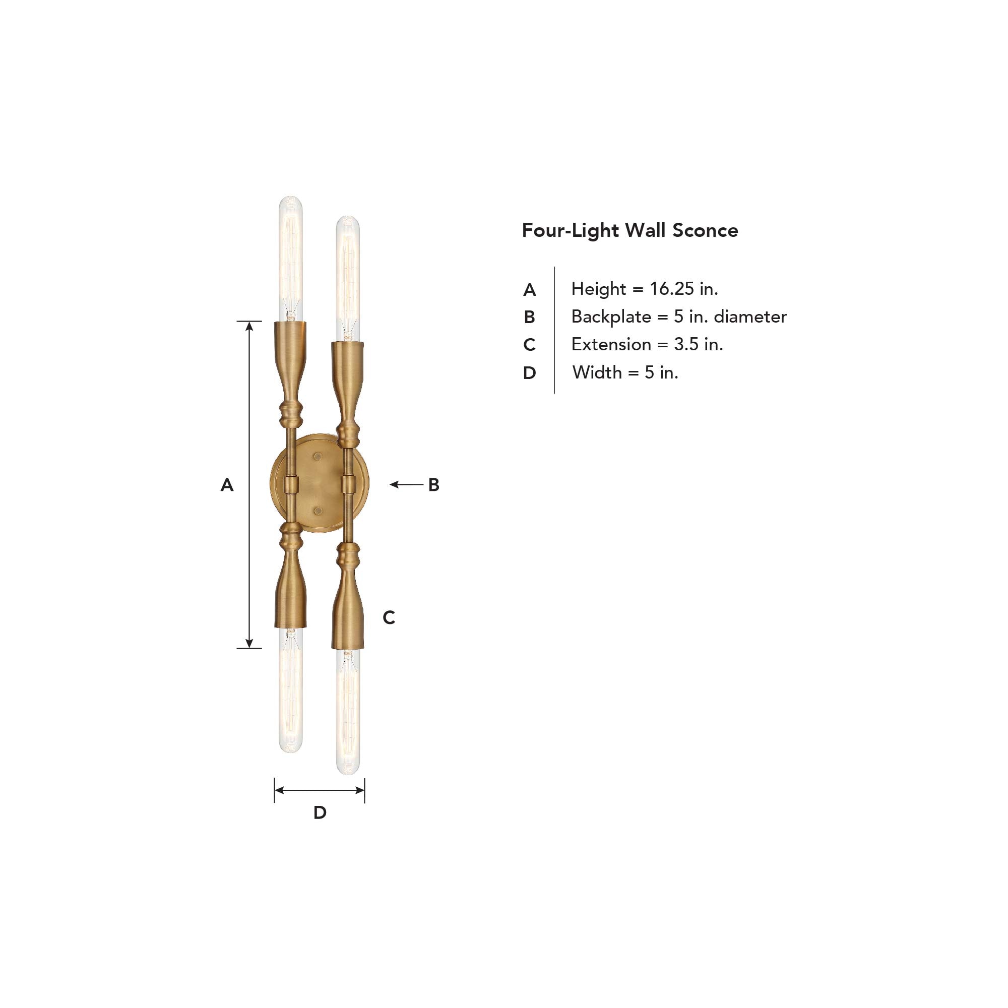 Louise Old Satin Brass 16'' Dimmable 4-Light Vanity Fixture