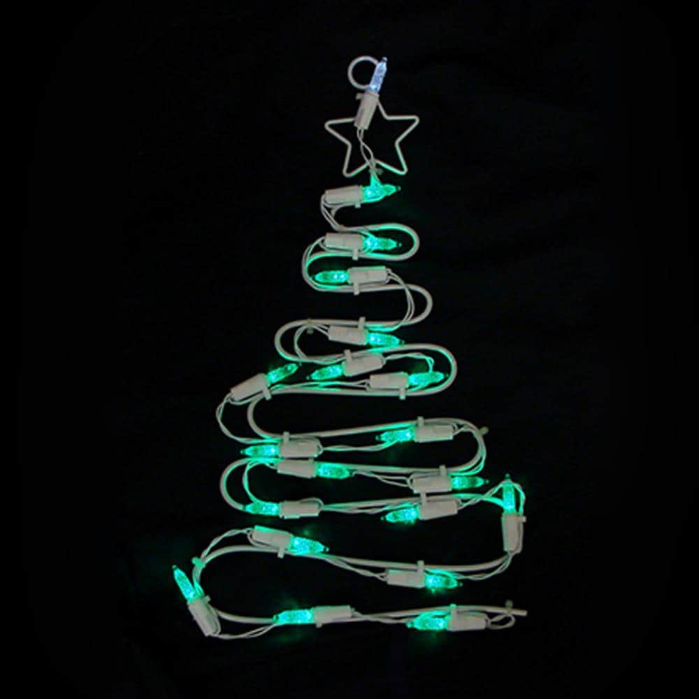 Northlight 30890839 Sienna Pre-Lit Tree Window Cling with Constant Green LED Lights
