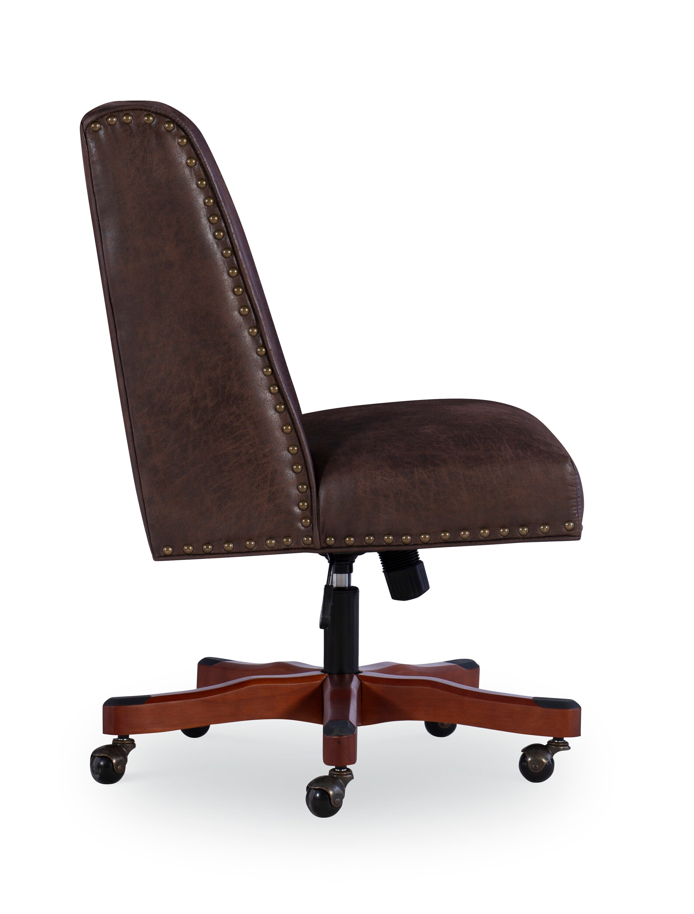 Linon Draper Brown Transitional Adjustable Height Swivel Upholstered   62503428 