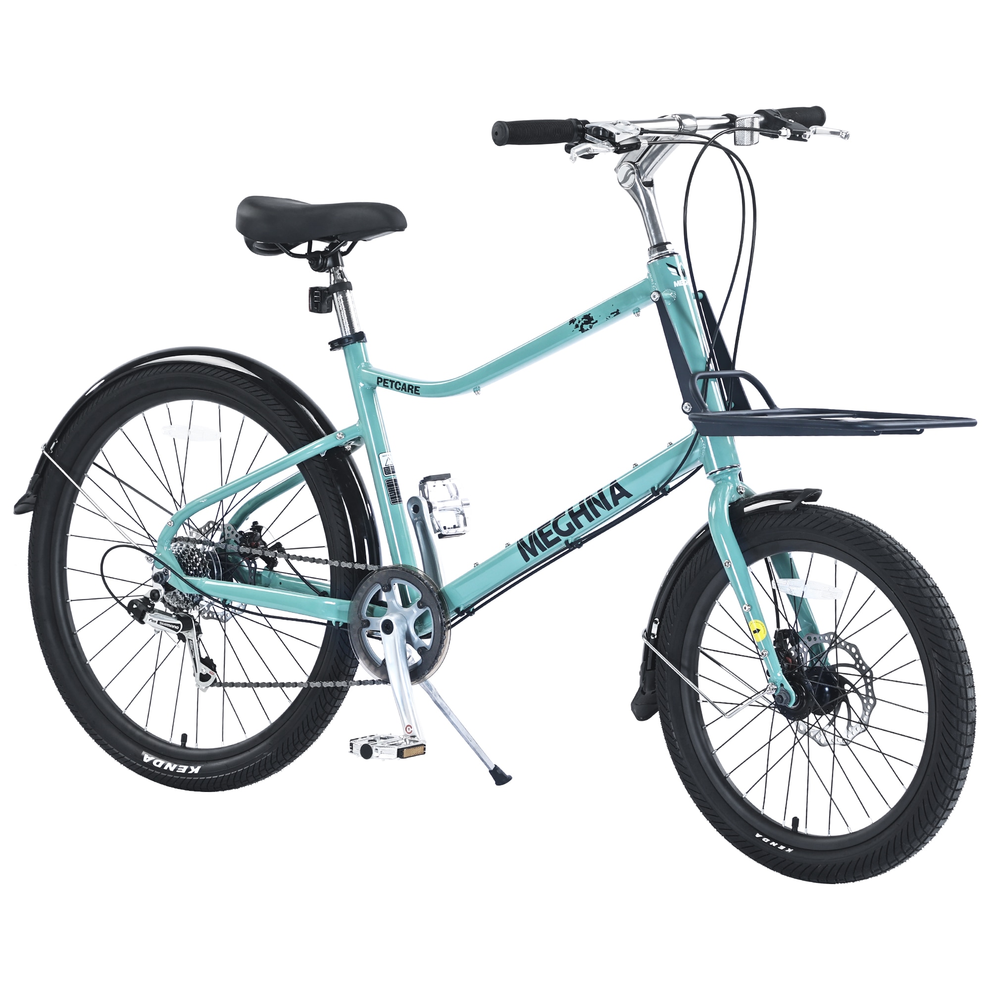 Anysun 7 Speed Cargo Bike Aluminum Alloy Frame with Front Rear Racks Mixed Wheels Front 20 Inch Rear 26 Inch Double Disc Brakes