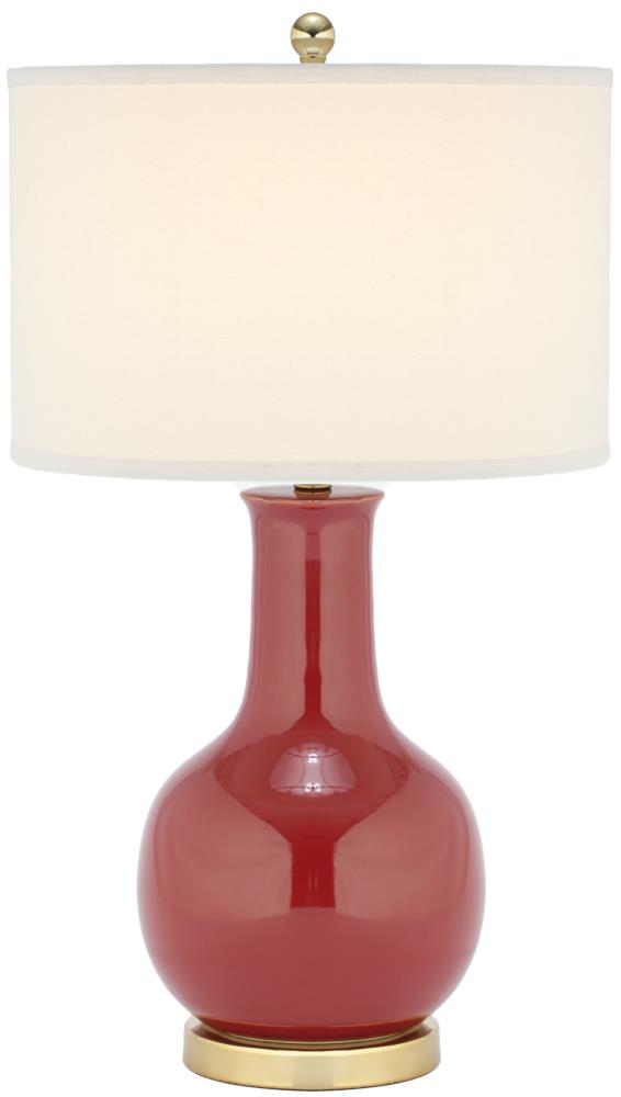 Safavieh LIT4024C Paris 27.5-in Red Rotary Socket Table Lamp with Fabric Shade