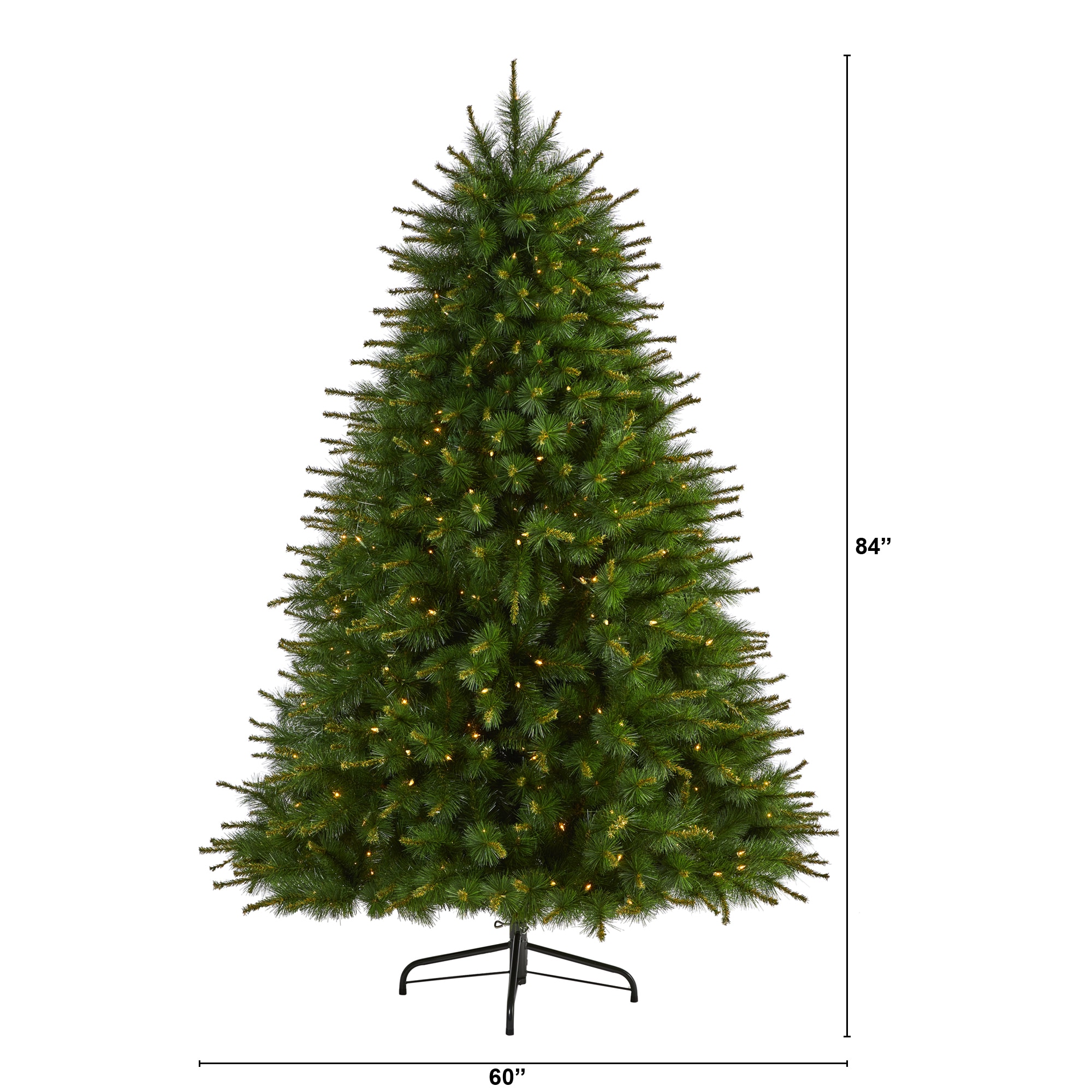 Nearly Natural 7-ft Pine Pre-lit Artificial Christmas Tree with LED ...