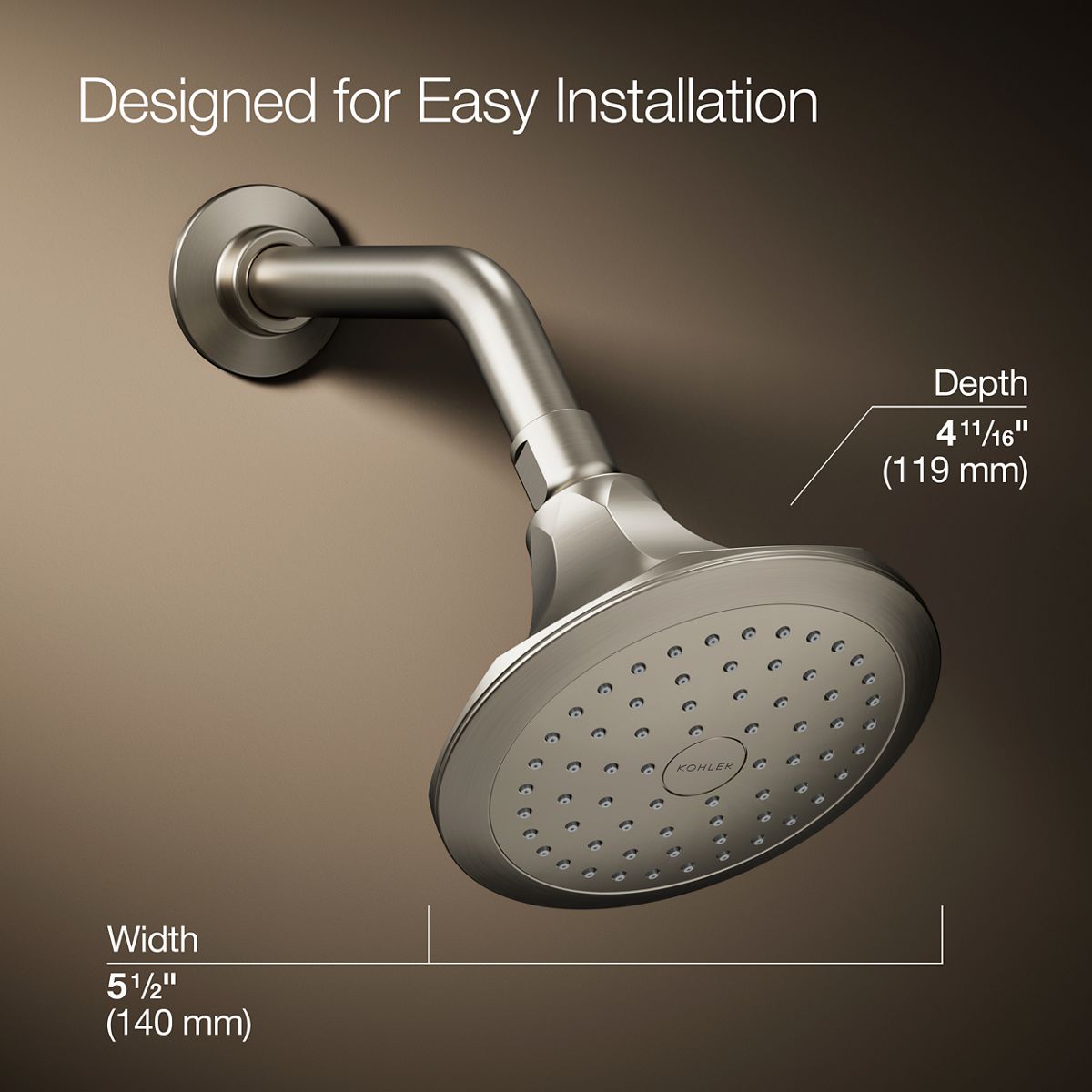 KOHLER 457-AK-BN Fixed-Showerhead - View #3