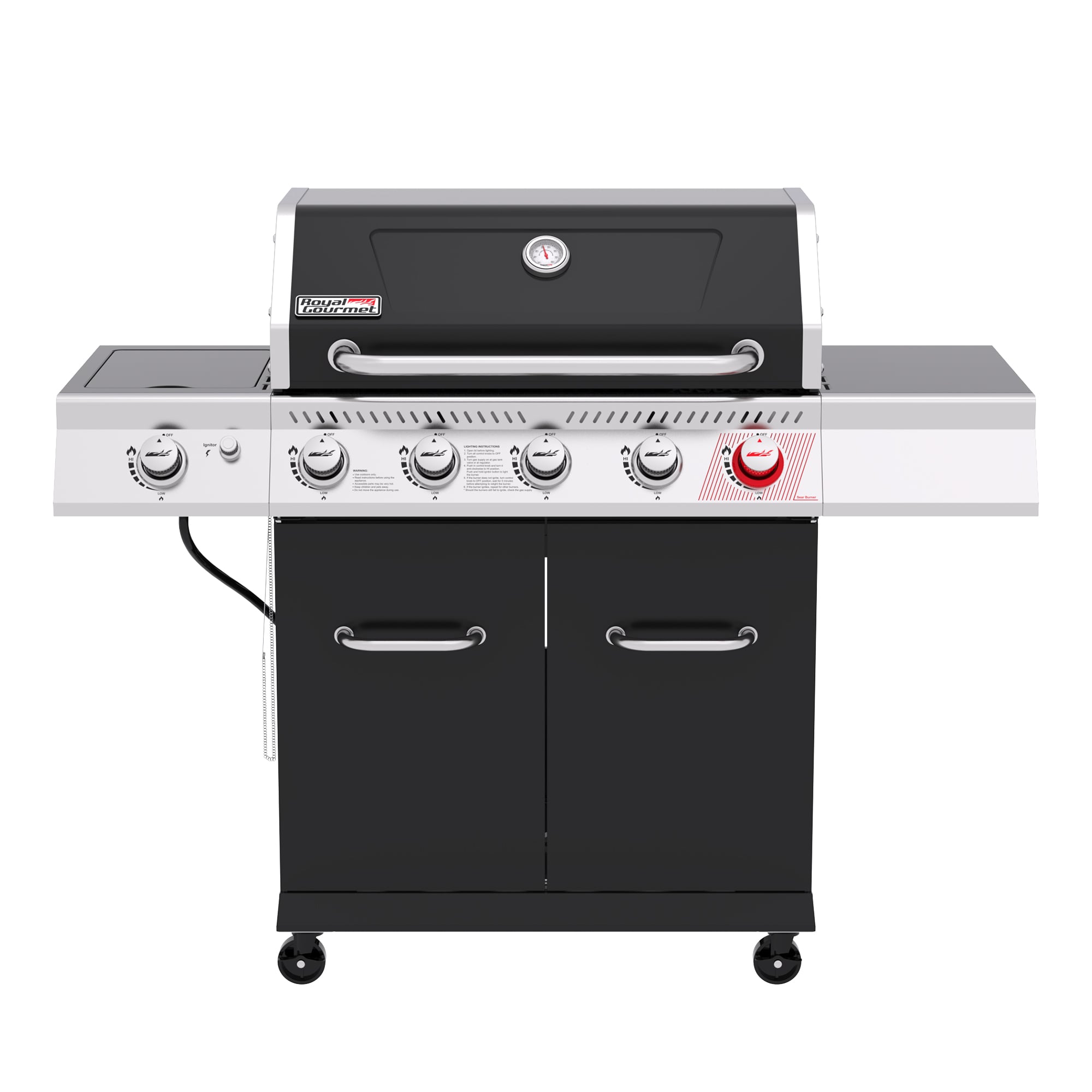 Royal Gourmet GA5404H Cabinet Style Black 5 -Burner Liquid Propane Gas Grill 1 -Side Burner