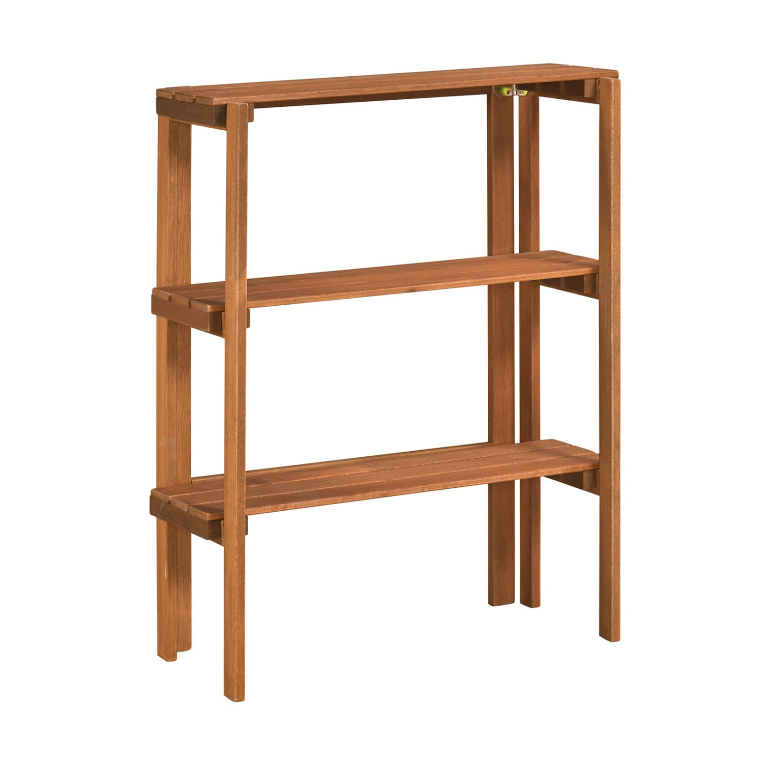 Slickblue 36 in  x 13 in  Natural Wood Folding Display Shelf with Rectangular Wood Stand Top for Patio Garden and Indoor Storage