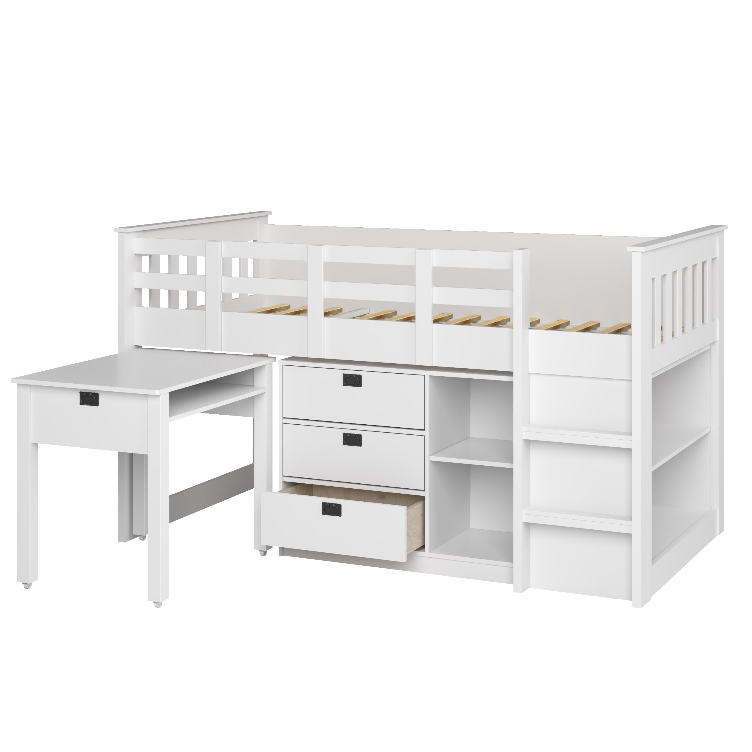 Corliving Madison Snow White Twin Study, Madison Collection Bunk Bed