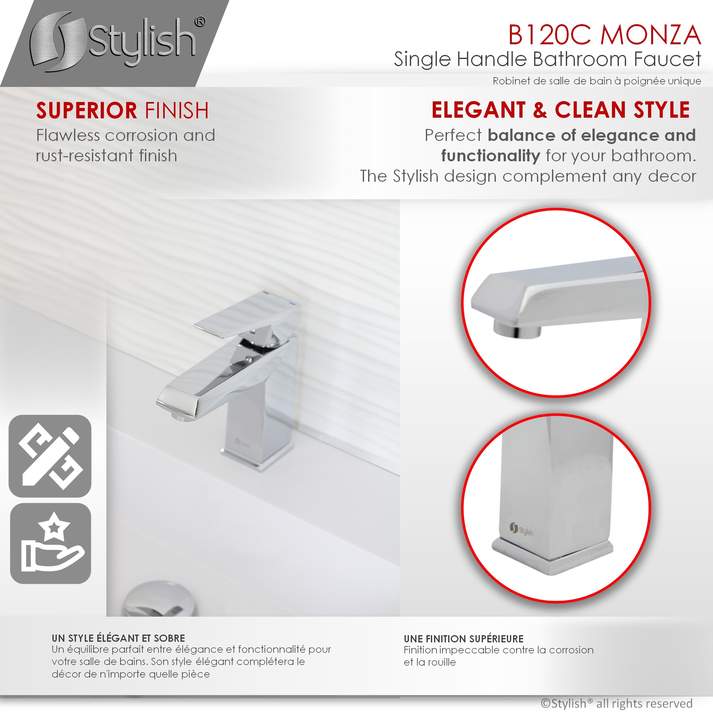 Stylish B-120C Lavatory-Faucets - View #3
