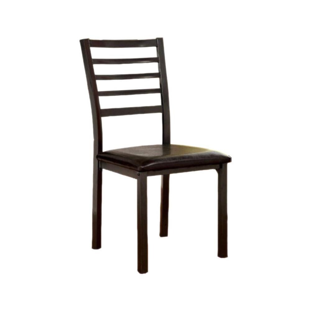 Benzara Set of 2 Contemporary/Modern Faux Leather Upholstered Dining Side  Chair (Wood Frame) in the Dining Chairs department at