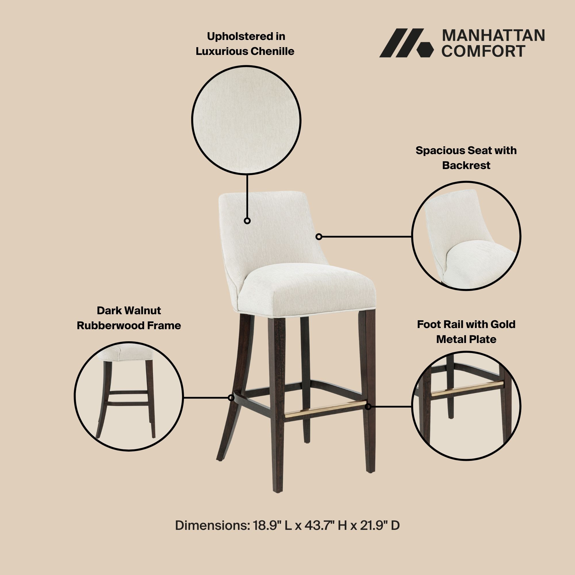 Manhattan Comfort 2-BS027-CR stools - View #4
