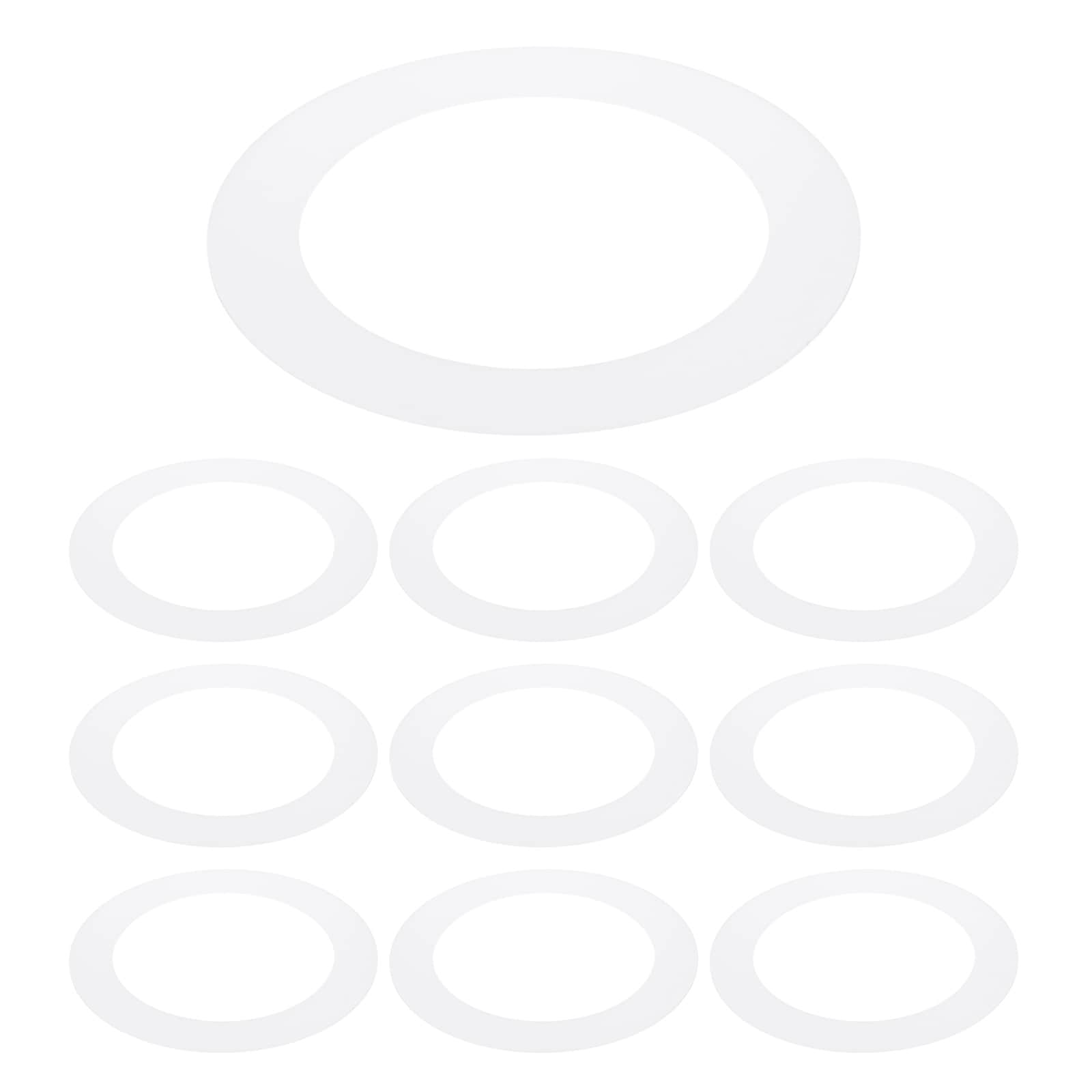 PATIKIL 4inch ID 5.5inch OD Plastic Trim Ring 10 pcs Ceiling Light Goof Rings Matte Circular Light Cover Lighting Fixture for Ceiling Wall Recessed Can Downlights Translucent Matte White #S26050701UX2087