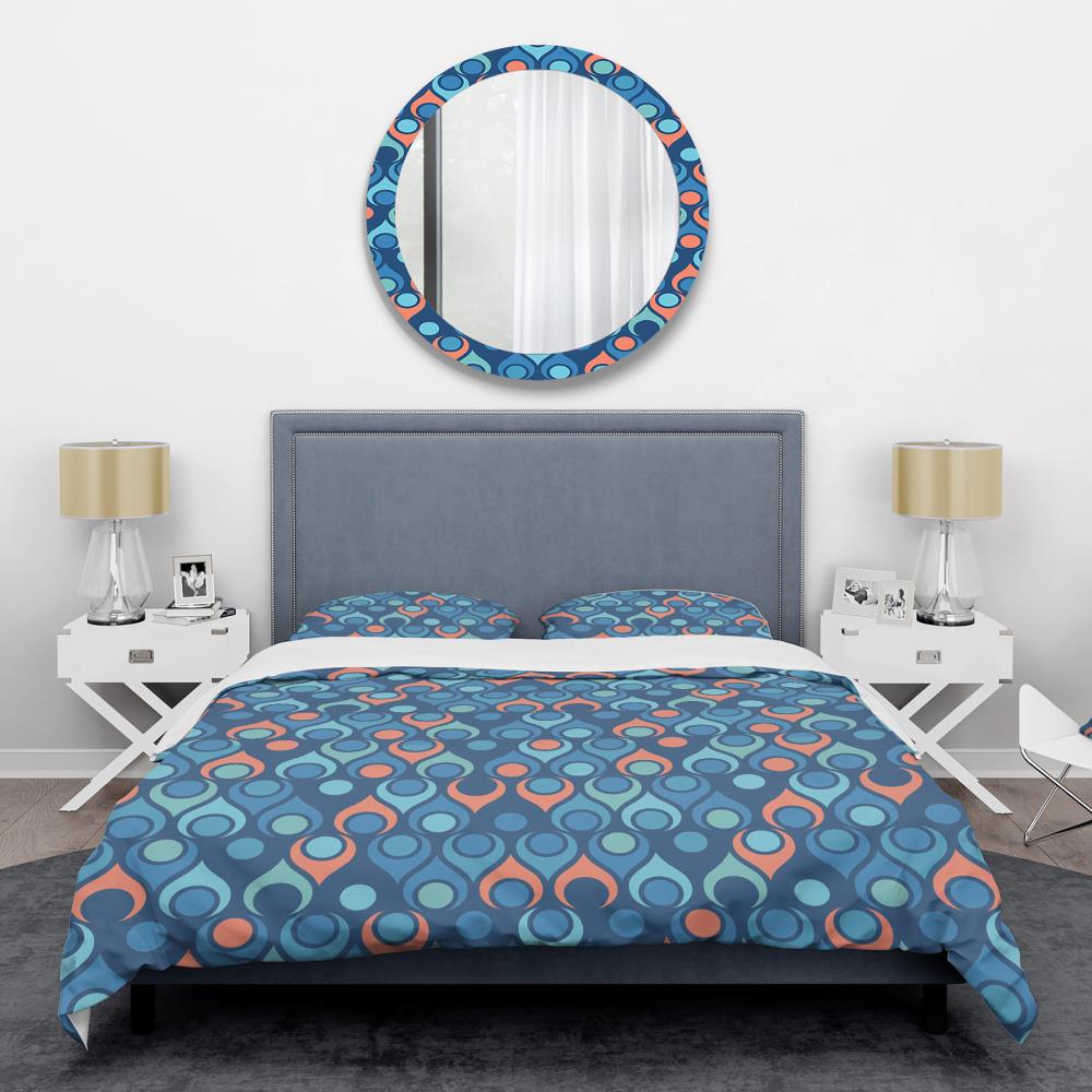 Designart BED24405-Q 3 -Piece Blue Queen Duvet cover Set