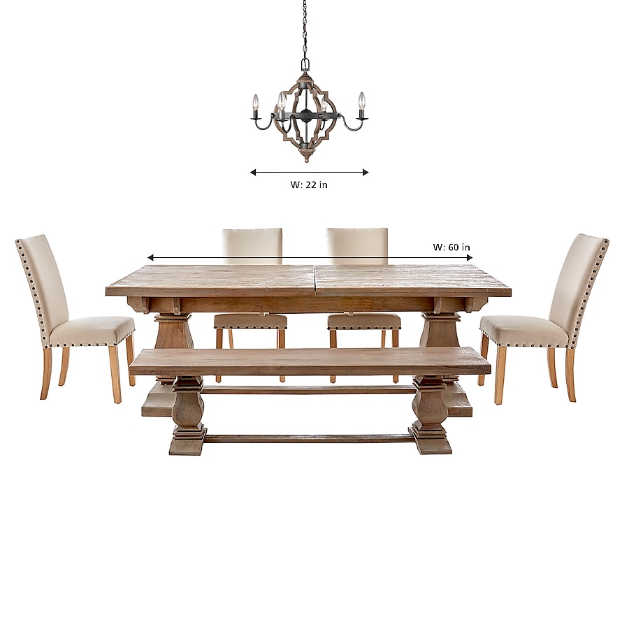 Sea Gull Lighting Socorro 22 in. W. 4-Light Weathered Gray and Distressed Oak Chandelier Sea Gull Lighting Socorro 22 in. W. 4-Light Weathered Gray and Distressed Oak Chandelier