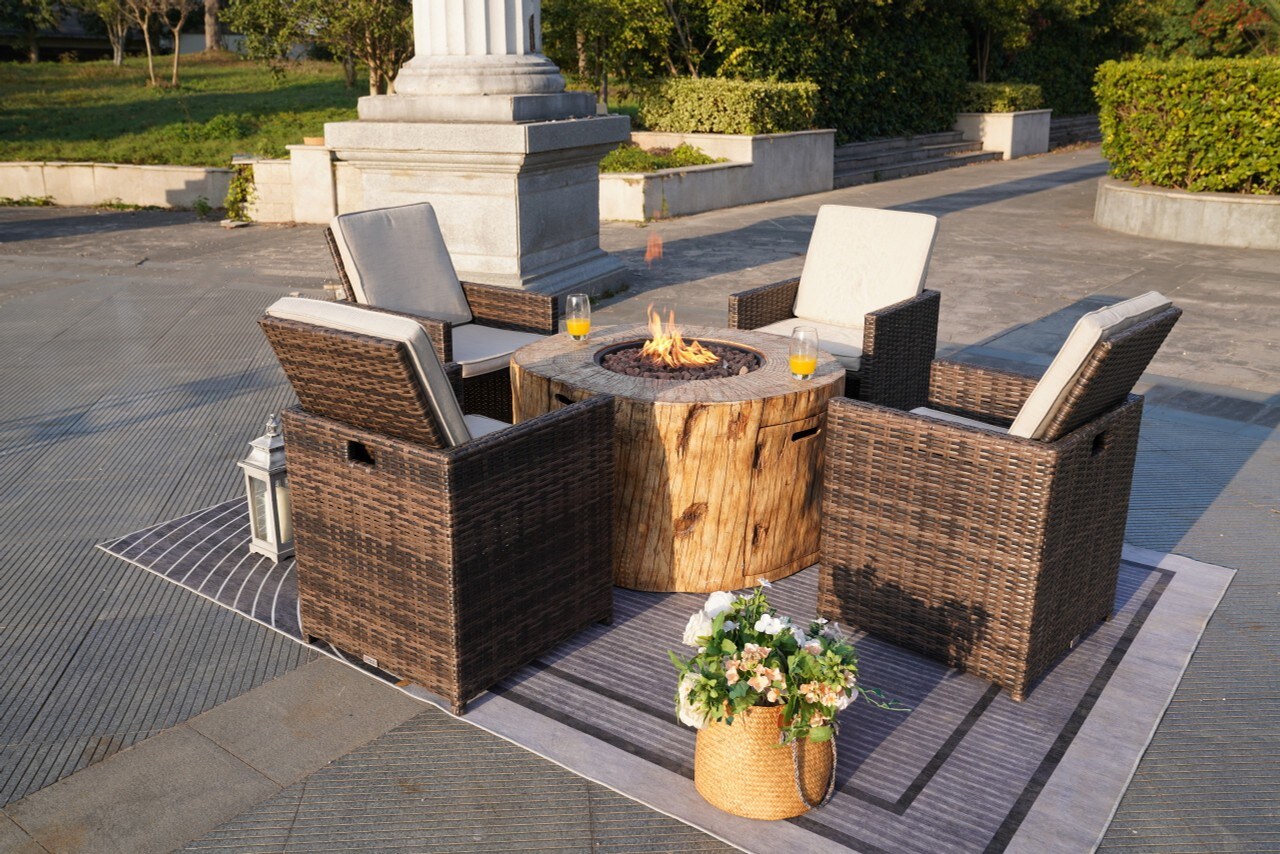 Direct Wicker DWG-218034C-BR Patio-Dining-Sets - View #3
