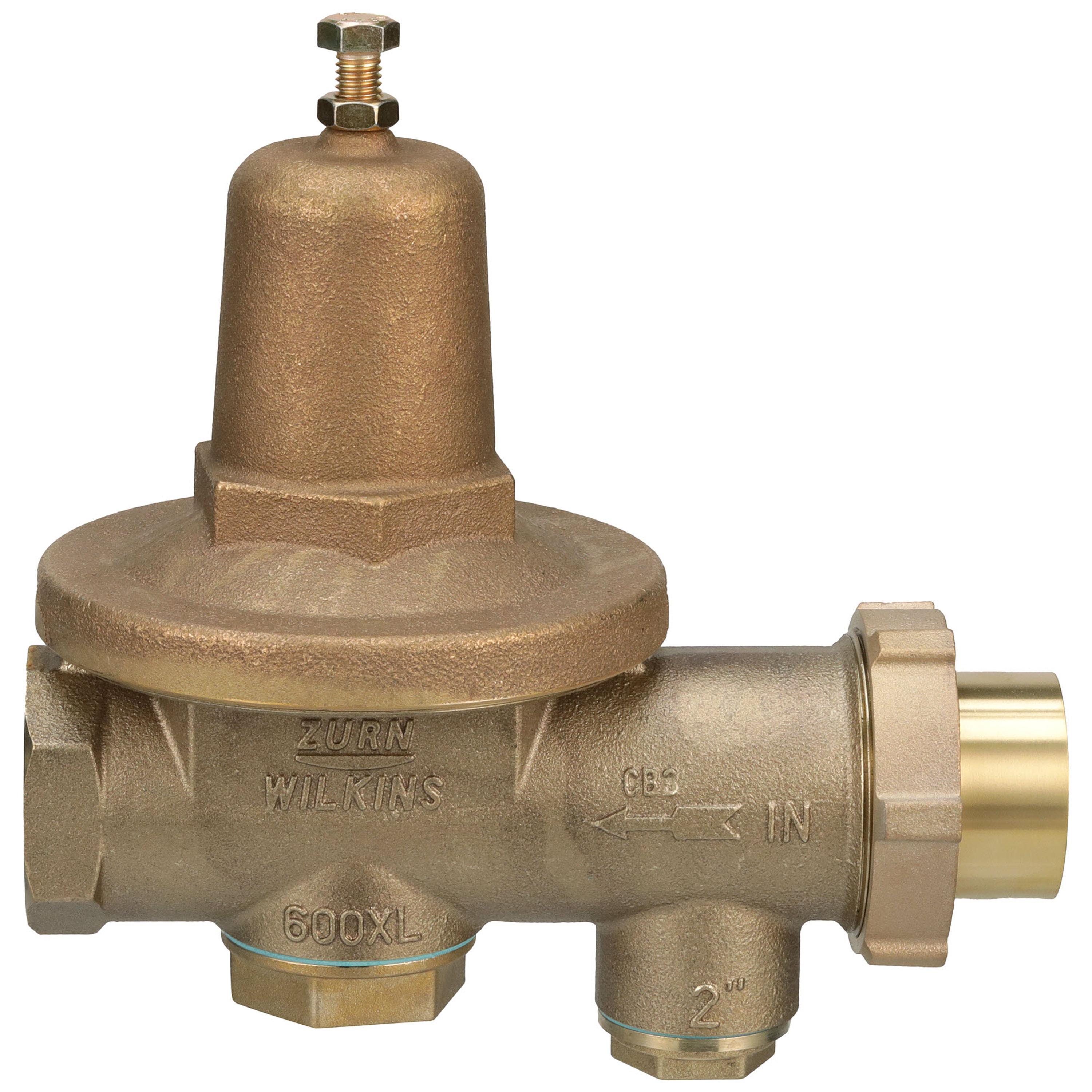 Zurn Wilkins 2-600XLC 2-in Copper Sweat Bronze Pressure Reducing Valve