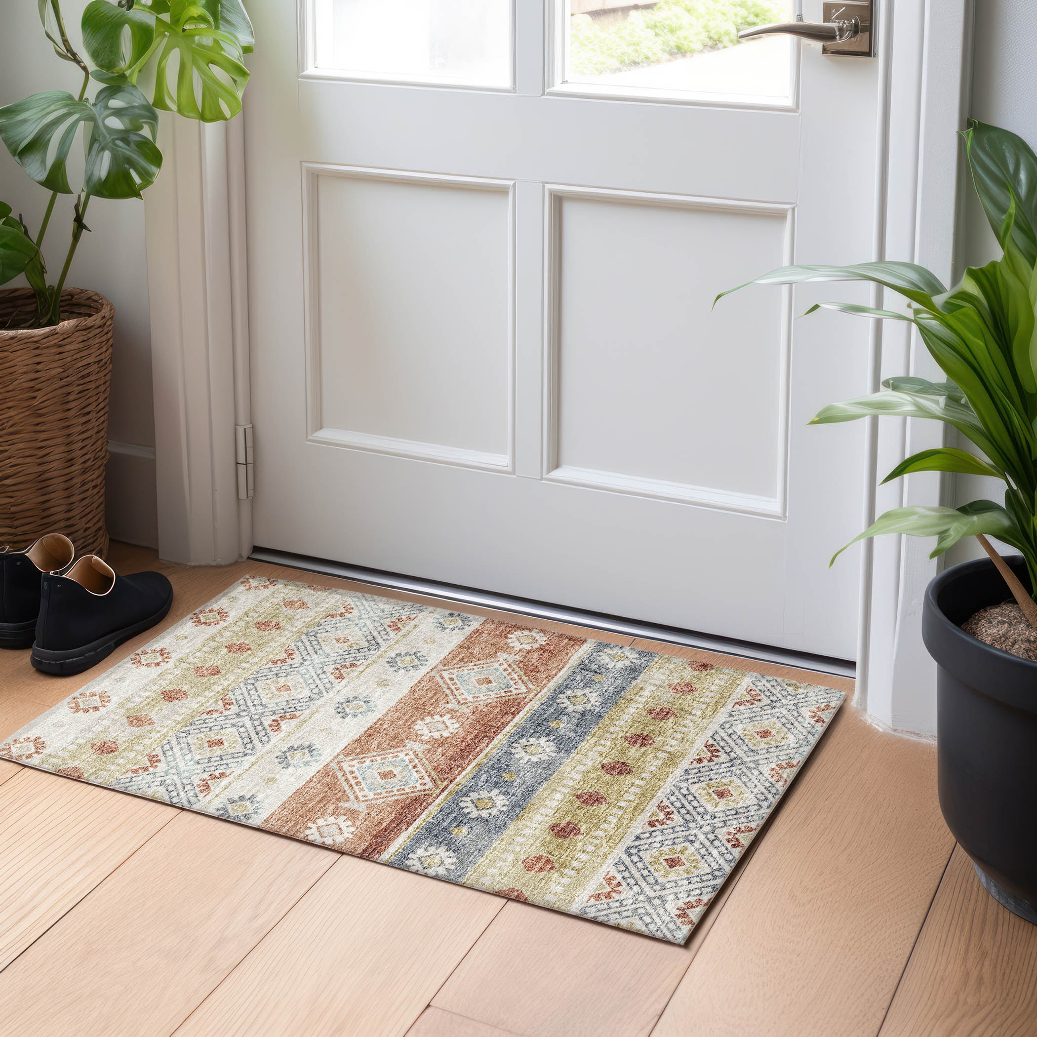 Addison Rugs AMF118DE20X30 Mayfield AMF118DE 2 x 3 (ft) Loomed Polyester Desert Rectangular Indoor Geometric Machine washable Area rug