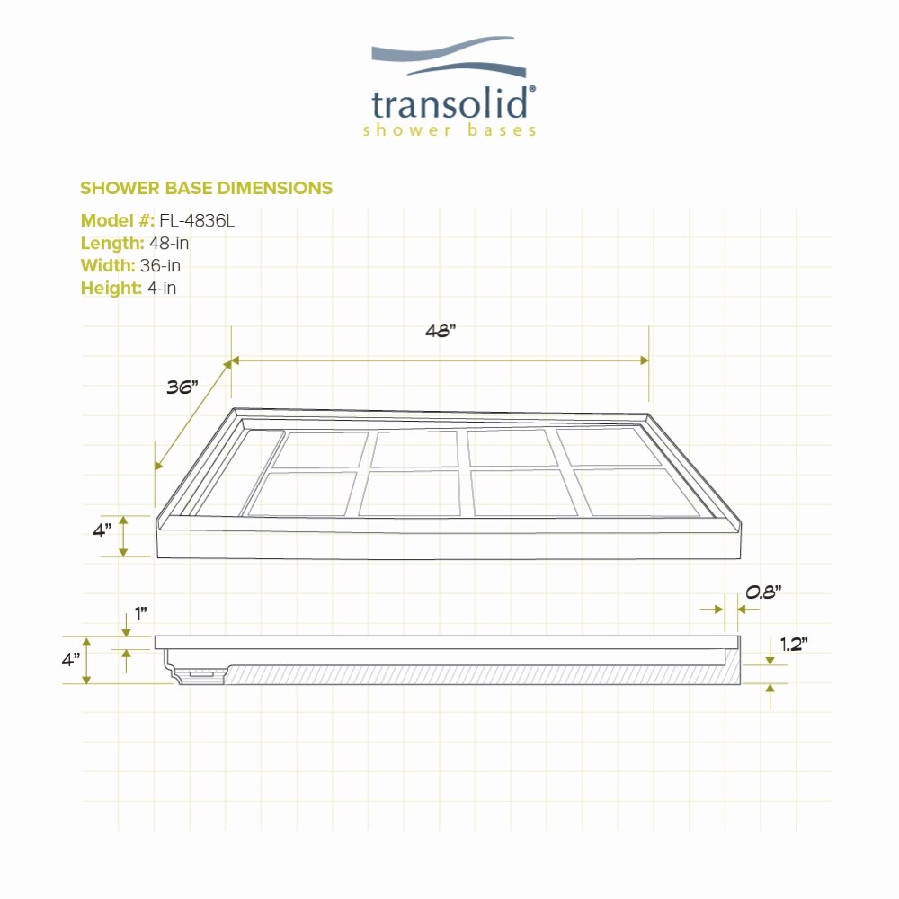 Transolid FL4836L-37 Shower-Floors - View #6