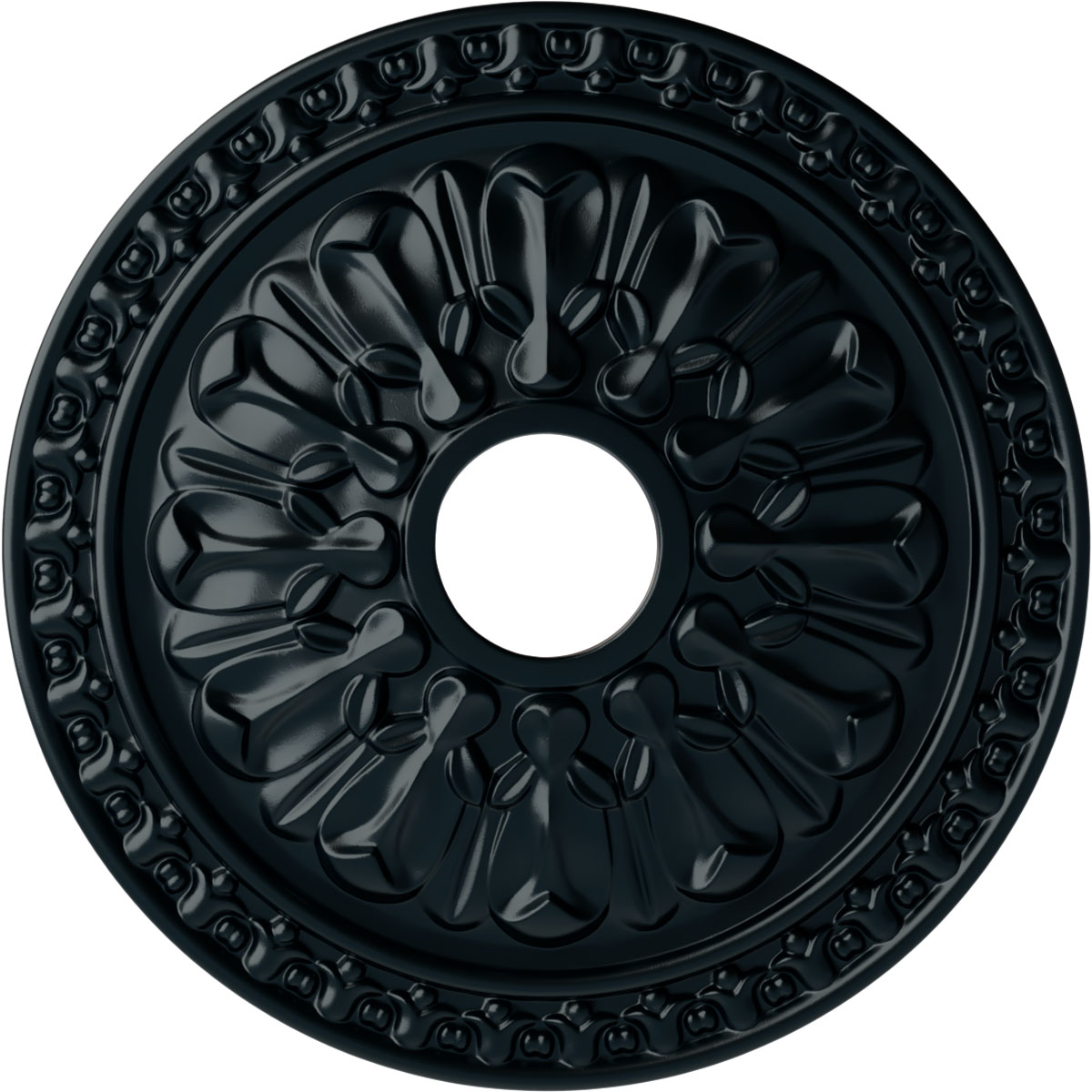 Ekena Millwork CM18WANSF Warsaw 18-in W x 18-in L Painted Night Shade Polyurethane Whole Ceiling Medallion