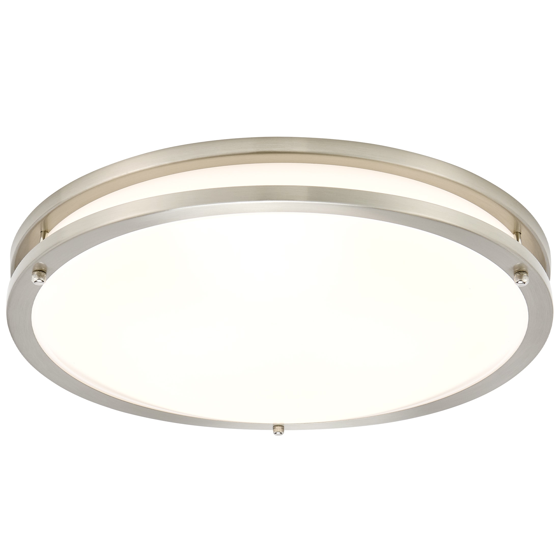 Maxxima Ceiling Mount 1-Light 16-in Satin Nickel LED Flush Mount Light ...