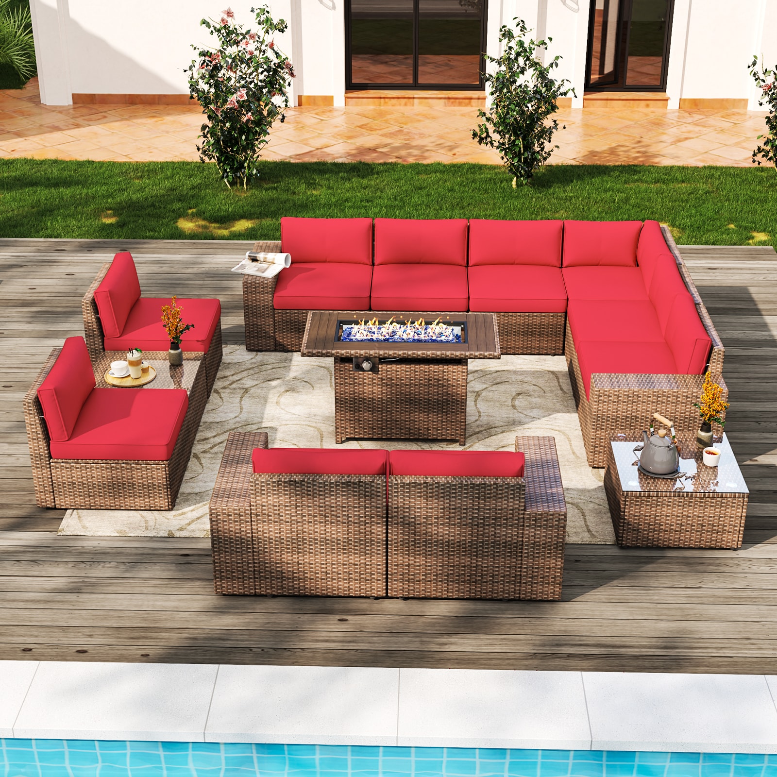 AOXUN G12039RD2AB+026BR-13 Patio-Conversation-Sets - View #8