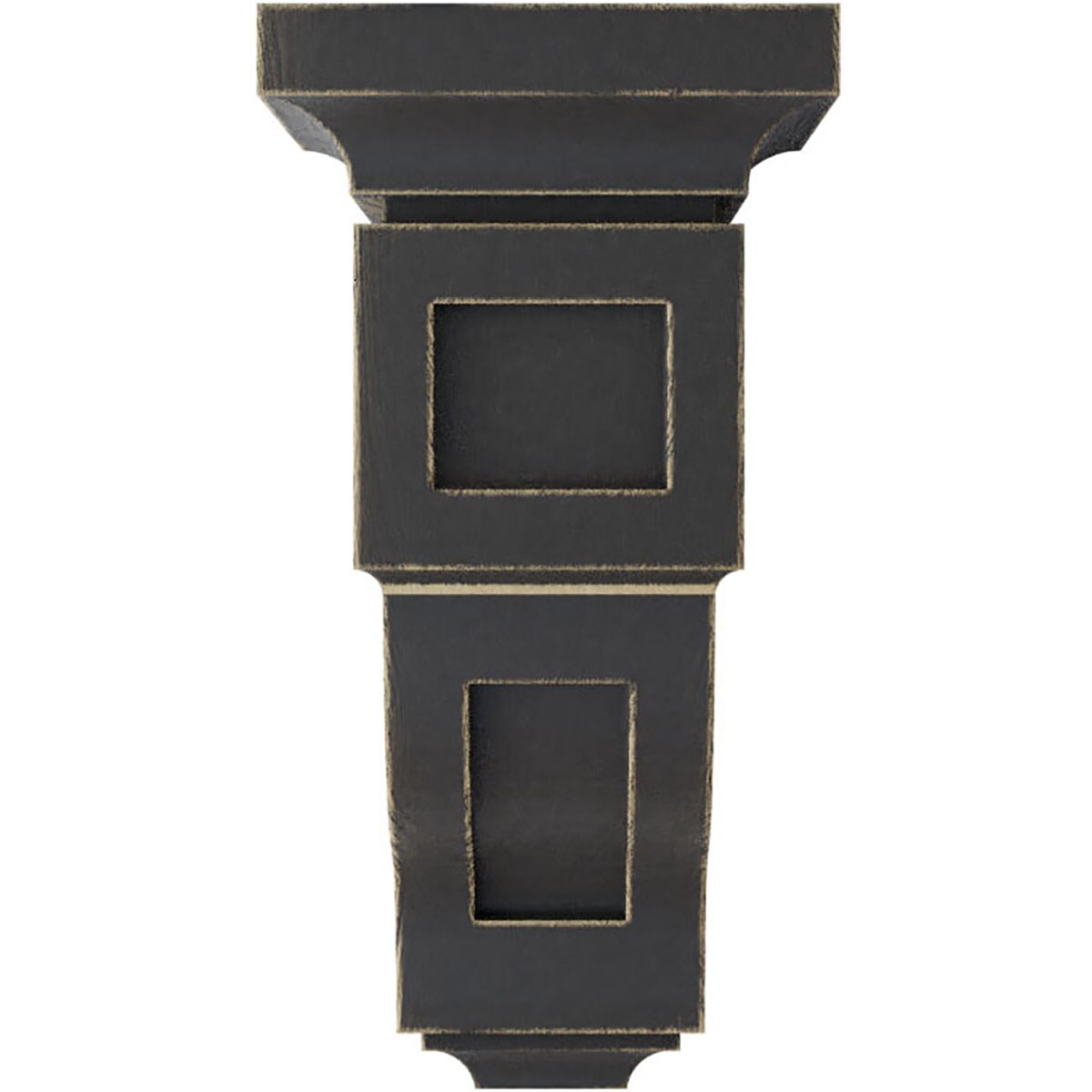 Black Rubberwood Vintage Architectural Corbel, 8" Height