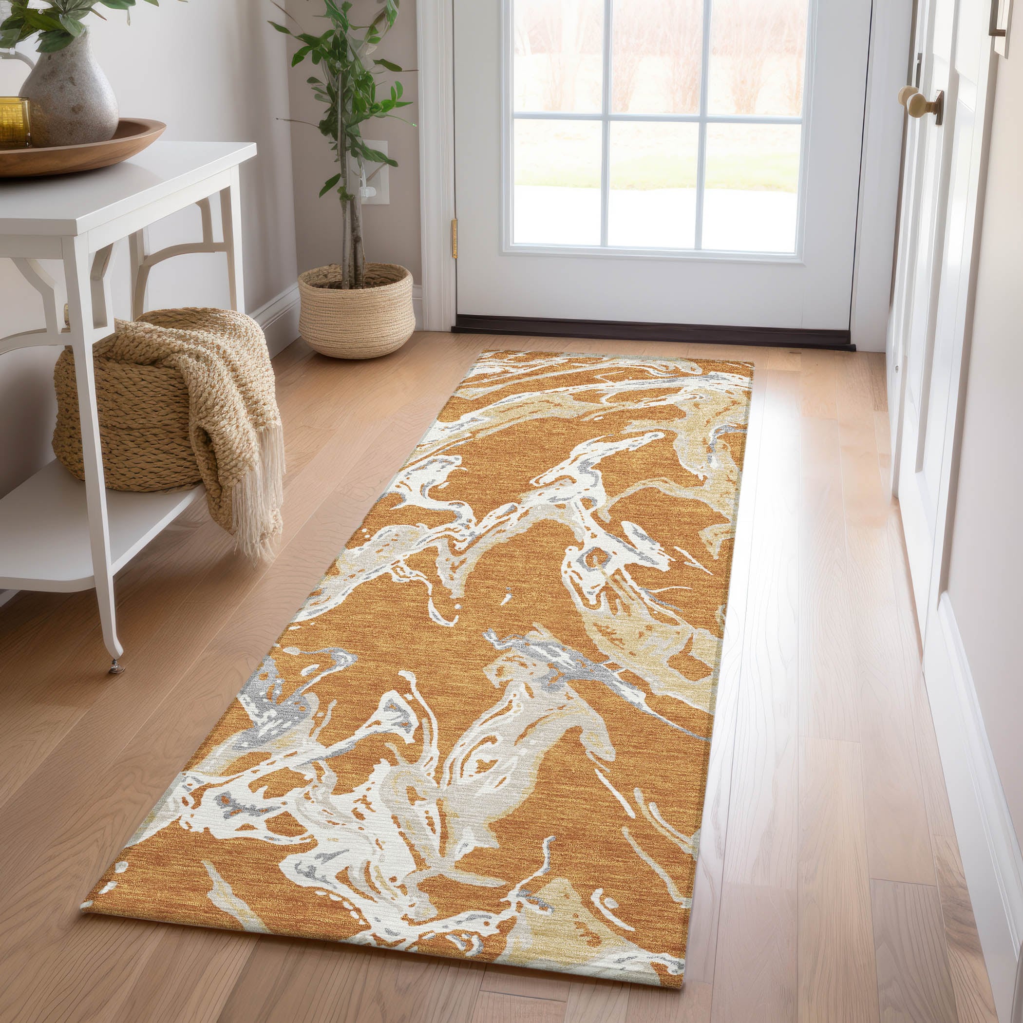 Addison Rugs ACN1035CP2X8 Chantille ACN1035CP 2 x 7 (ft) Polyester Copper Rectangular Indoor/Outdoor Geometric Machine washable Runner rug