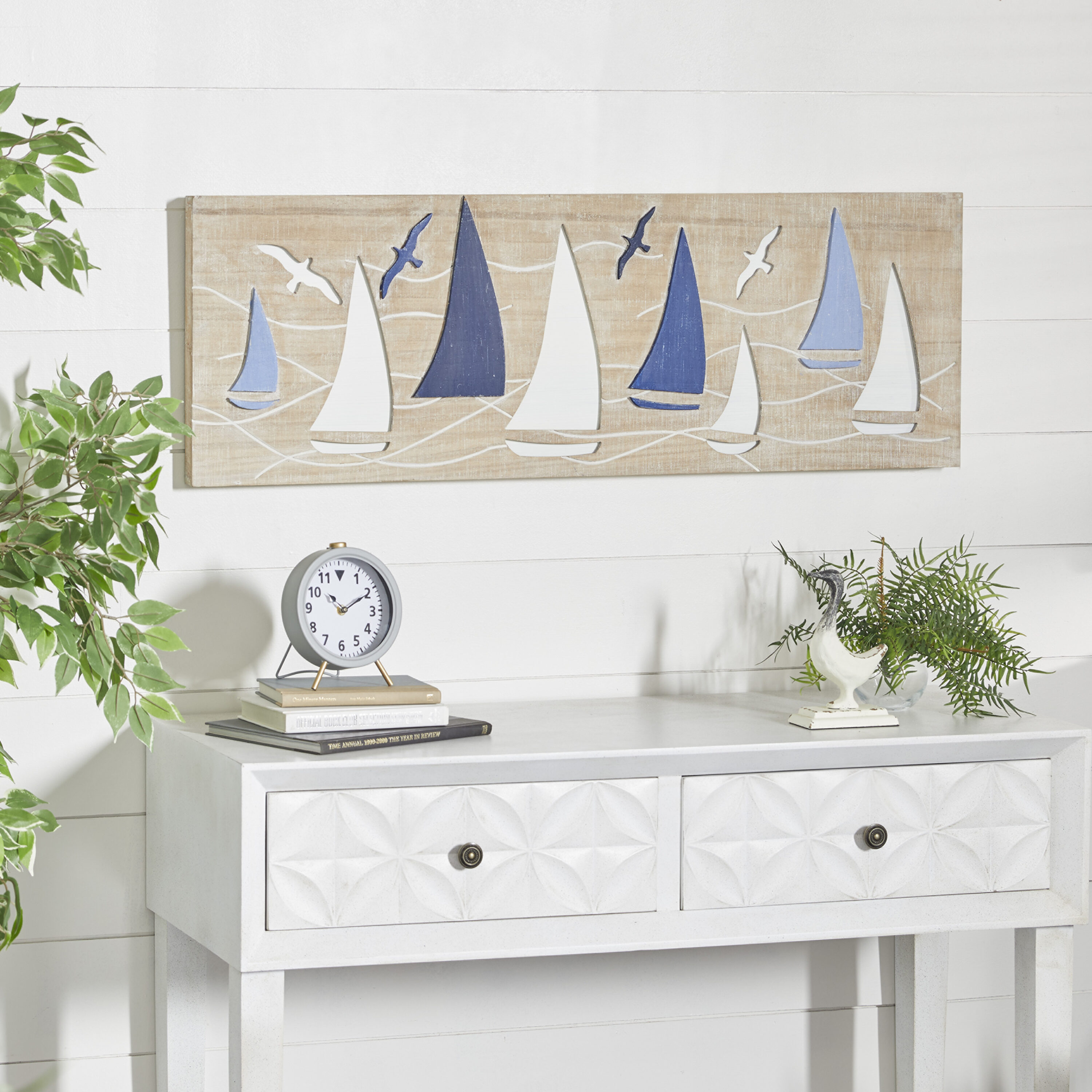 Grayson Lane 35869 31-Inches W x 15-Inches H Wood Sail Boat Nautical Wall sculpture