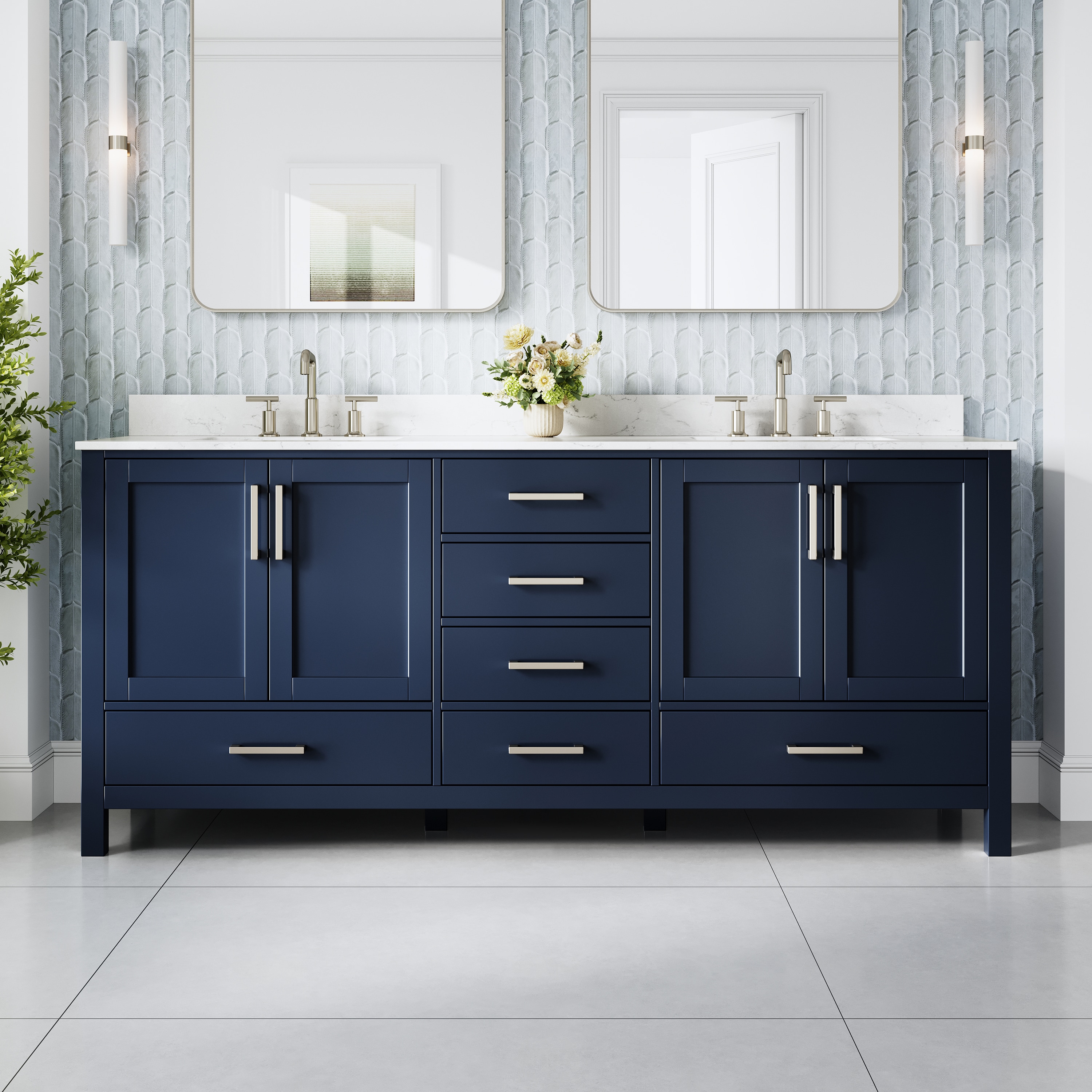 Iseryn Iseryn F2 80IN Blue Bath Vanity