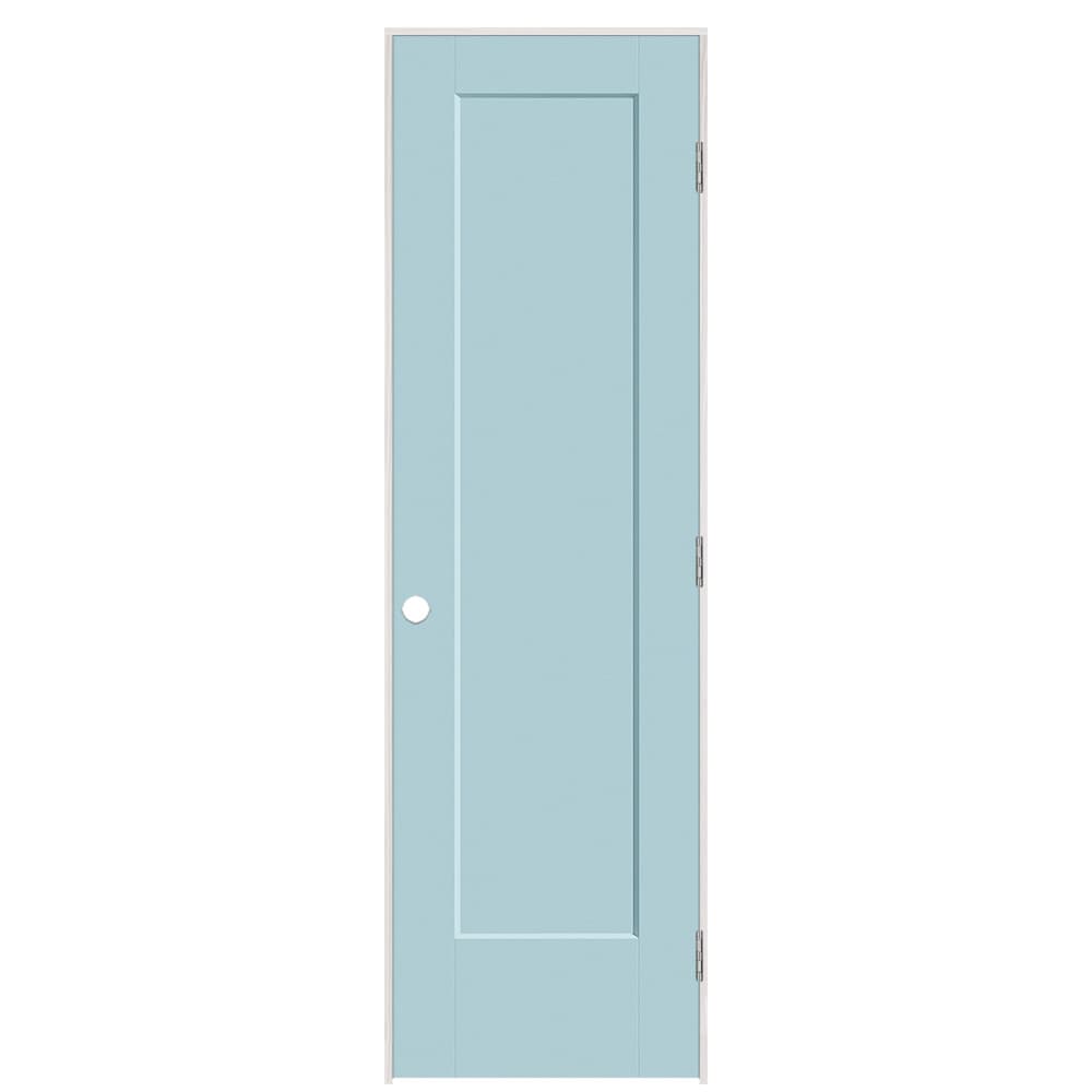 Masonite 895874 24-in x 80-in Sea Mist Solid core 1-panel square Left hand Smooth Prefinished Molded composite Flat Jamb Single Prehung Interior Door