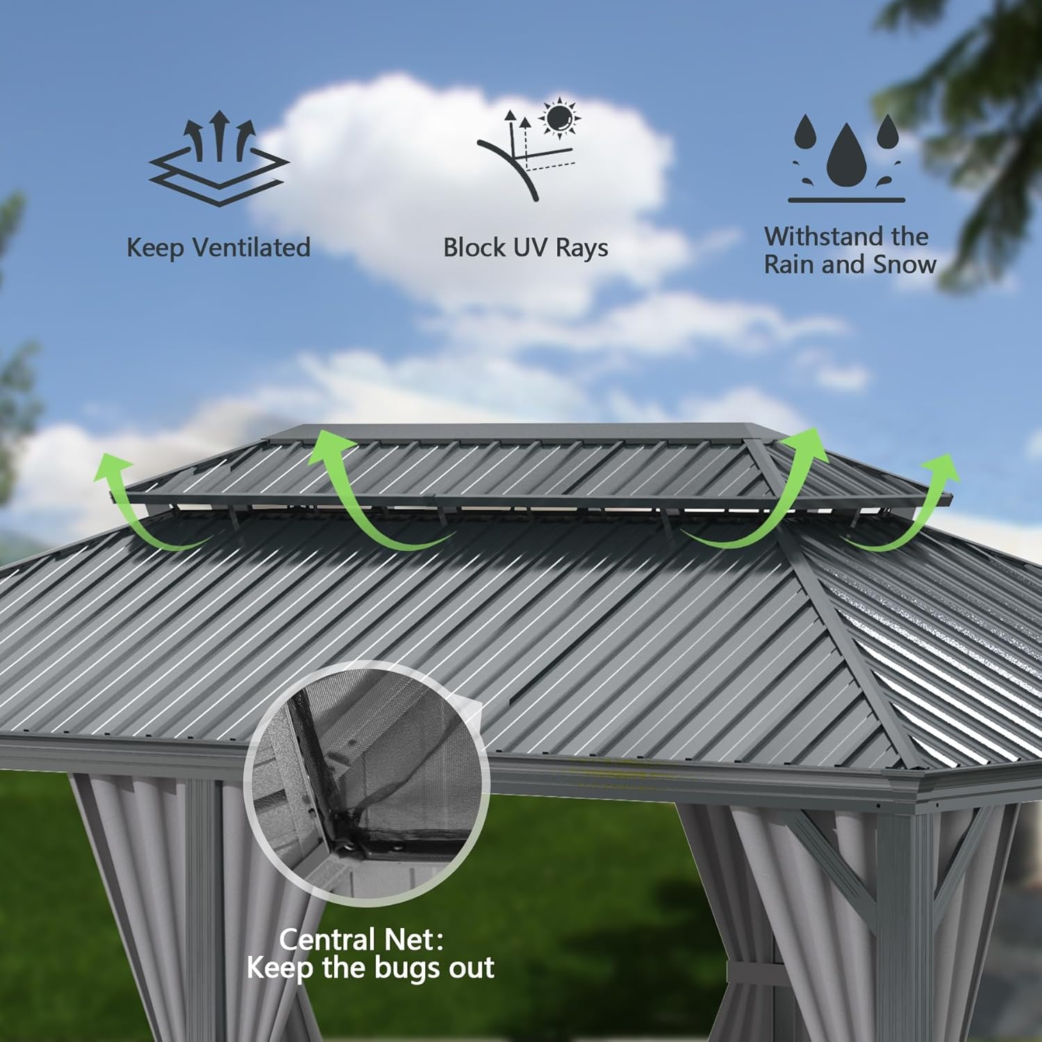 ToolCat LS1-123-HWP Wood-Resin-Gazebos - View #3