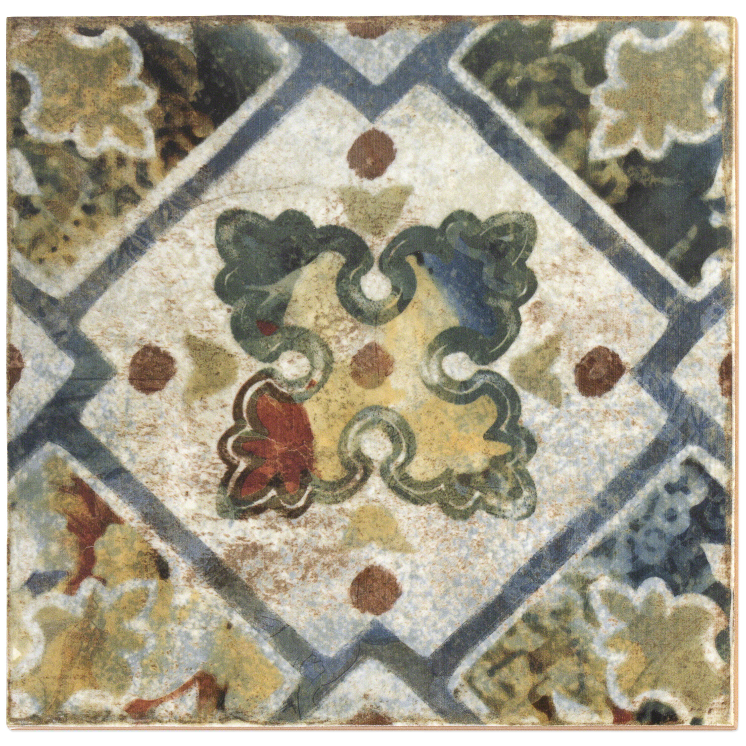 Artmore Tile EXT3RD103870 Sample - Haven Deco Multicolor 8-in x 8-in Polished Ceramic Stone look Wall Tile