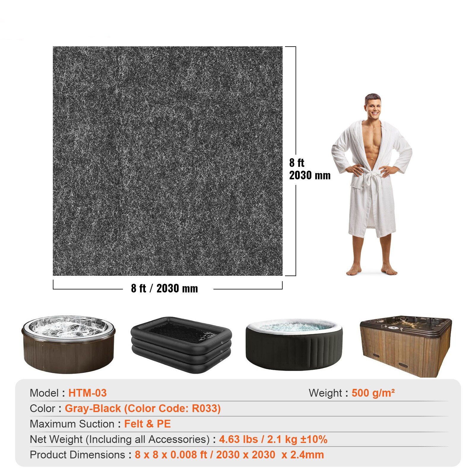 VEVOR RSYGDTDFX80X64MR9V0 Carpet-Panel - View #7