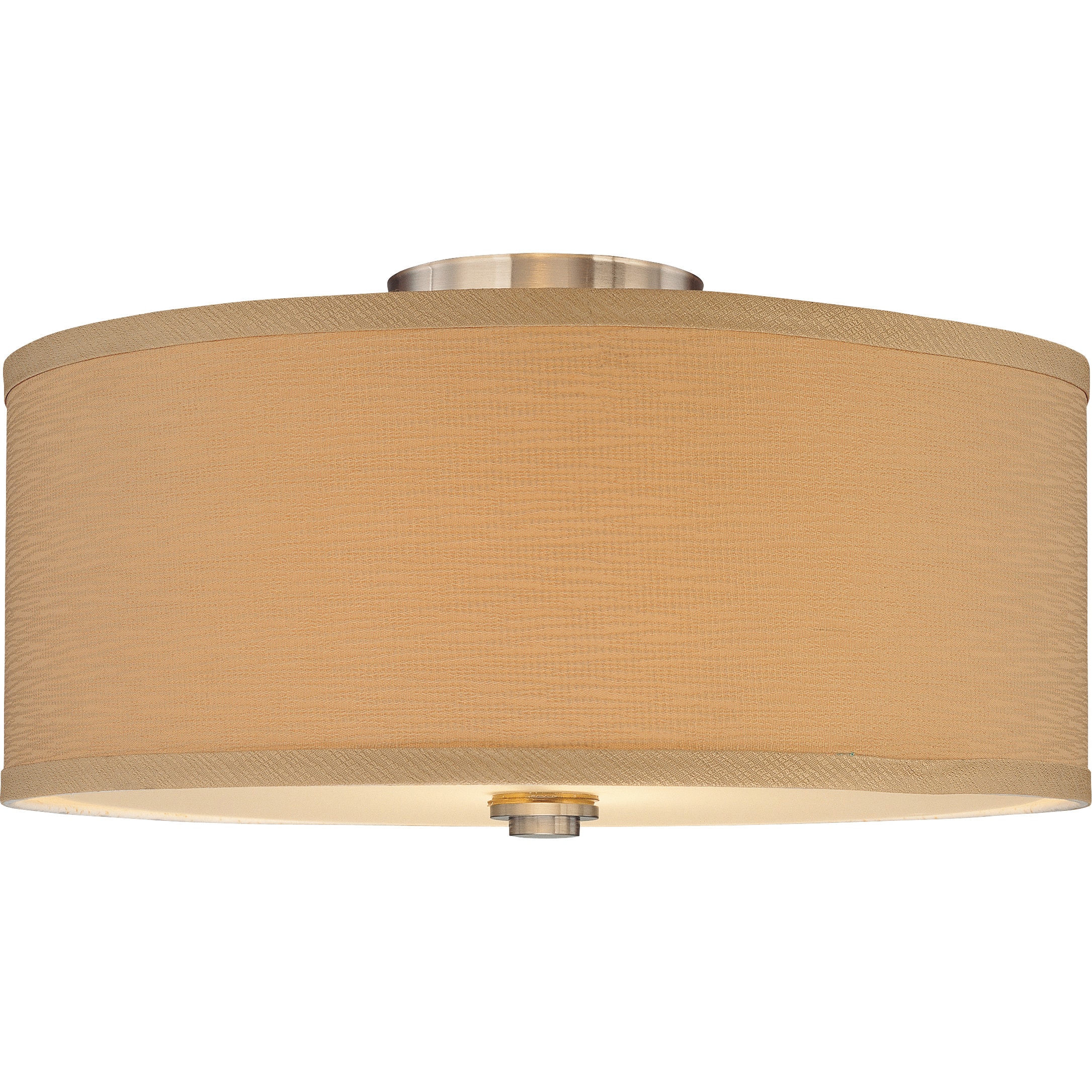 Brushed Nickel Glass Drum LED Ceiling Fixture