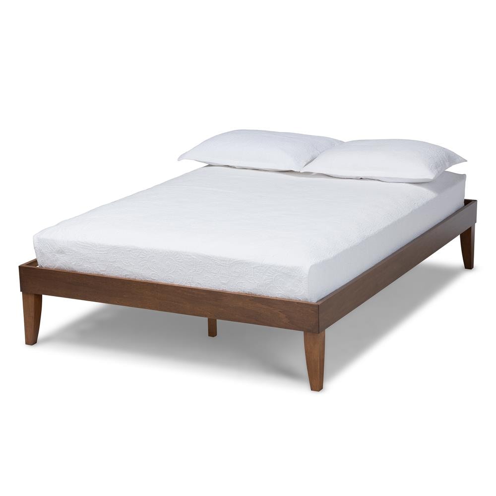 Baxton Studio Lucina Brown Full Wood Platform Bed in the Beds