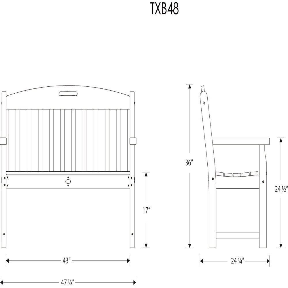 Trex Outdoor Furniture TXB48TH benches - View #8