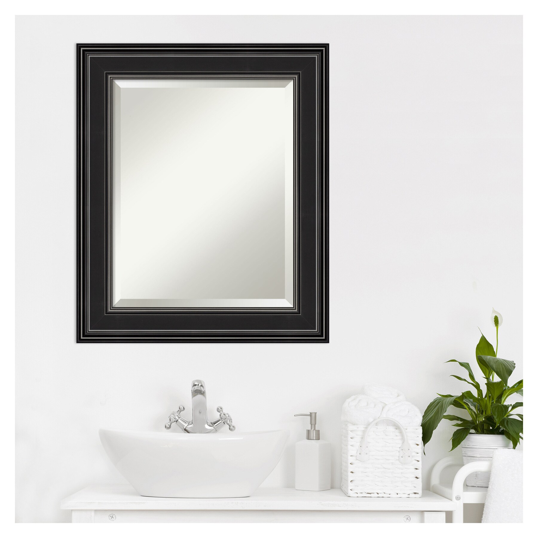 Amanti Art Ridge Black Frame Collection 21.75-in x 25.75-in Satin Black ...