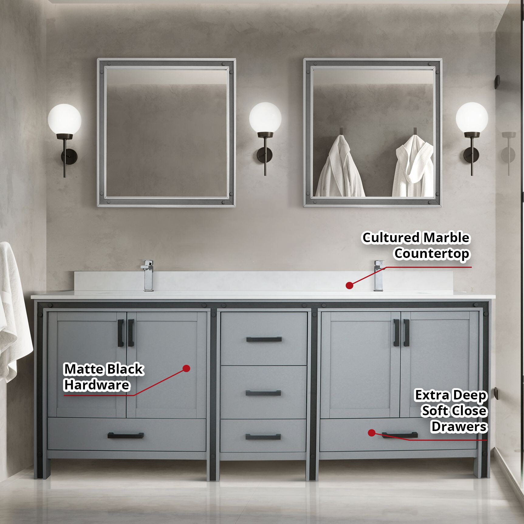 Lexora LZV352284SBJSM34 Bath-Vanity-Combo - View #8
