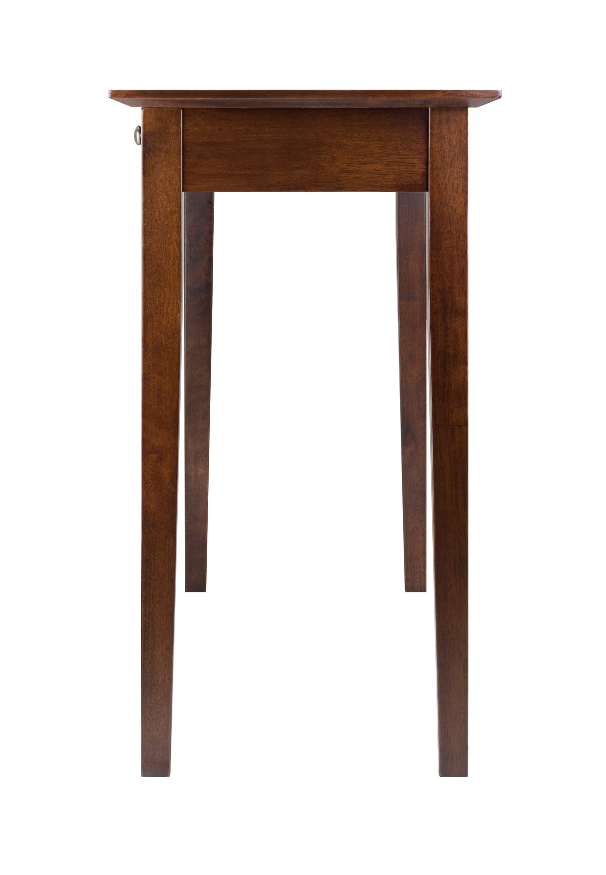 Transitional Antique Walnut Rectangular Console Table with Storage