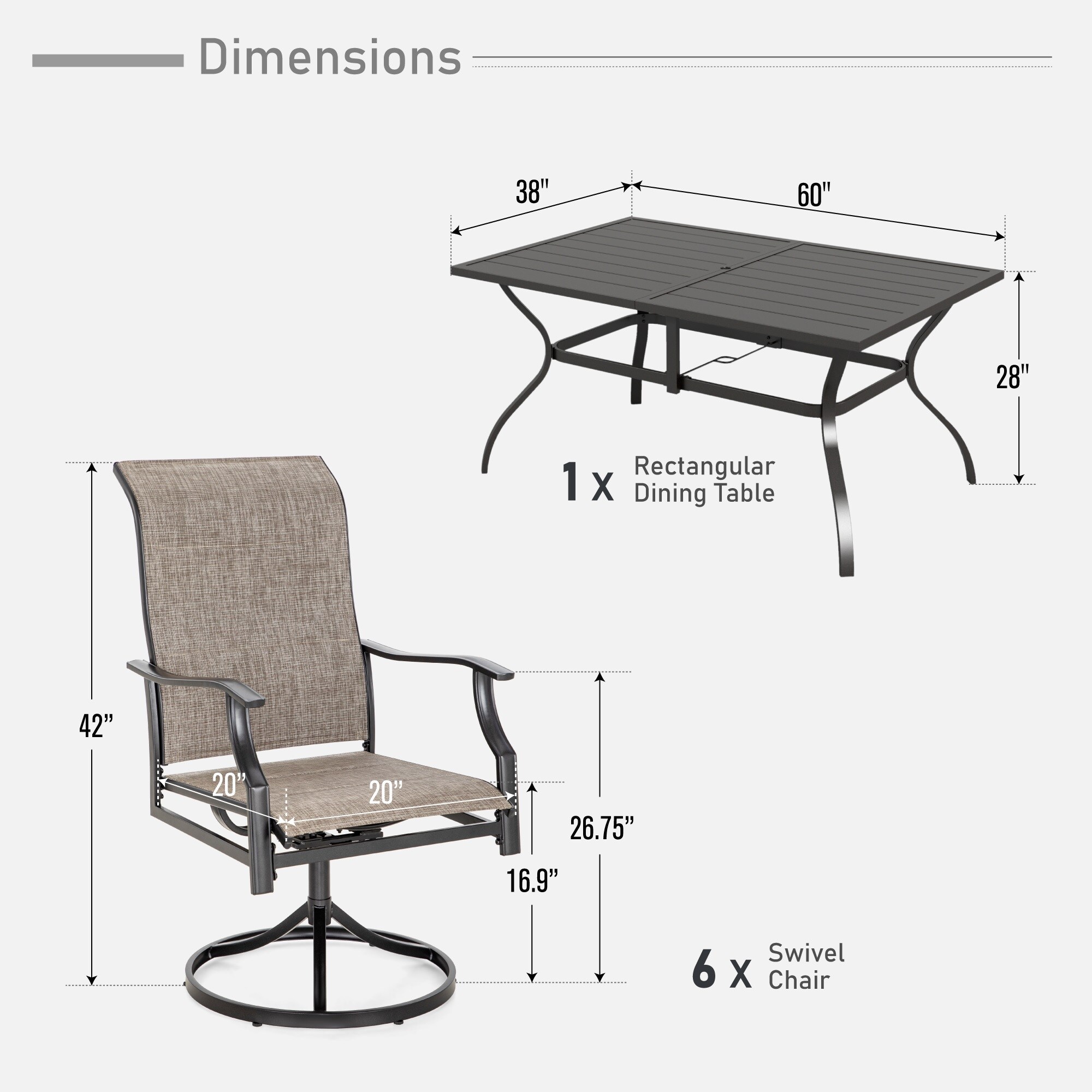 Sunshine Valley TC7-PV326-116-N Patio-Dining-Sets - View #12