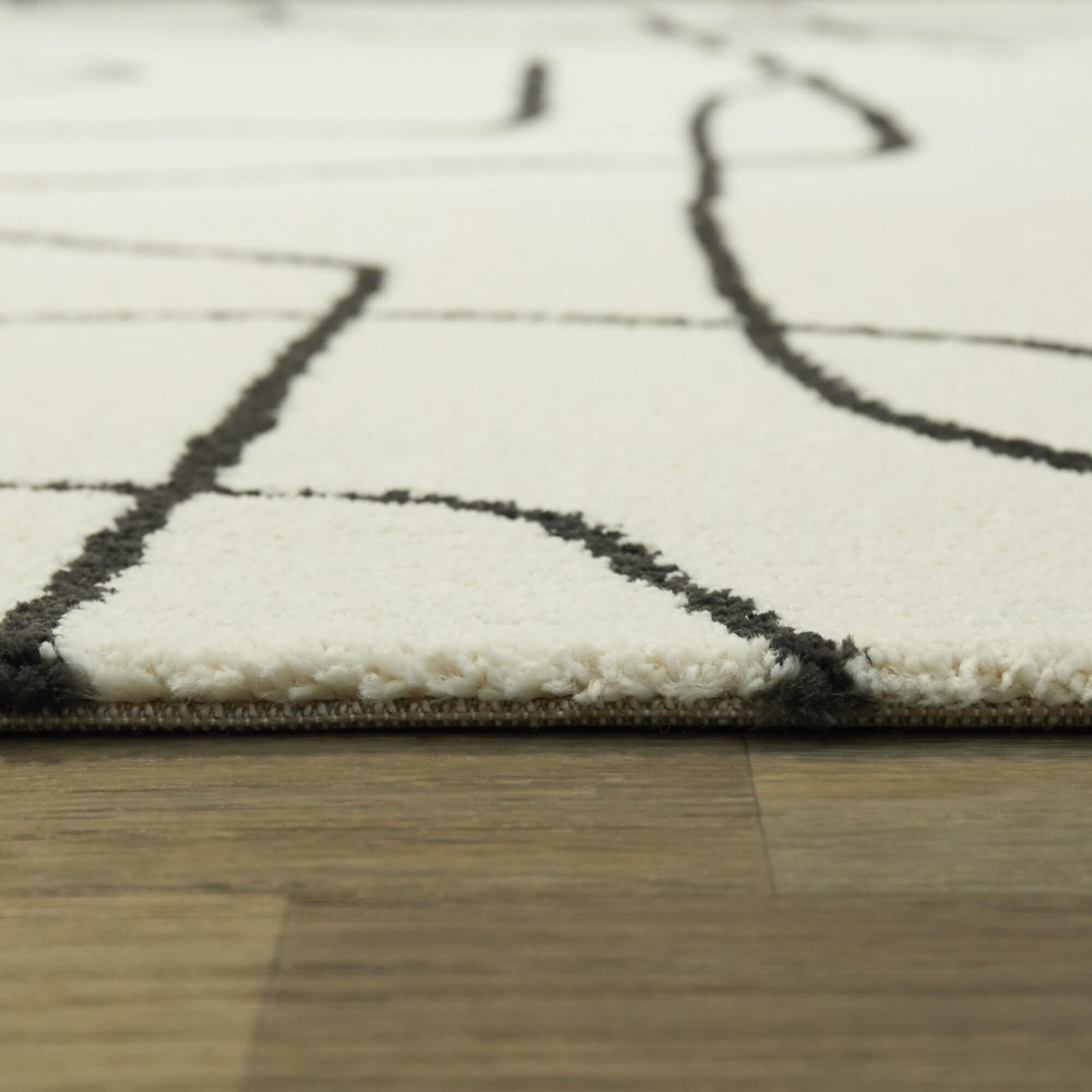 Descartes Charcoal and Ivory Square Synthetic Area Rug