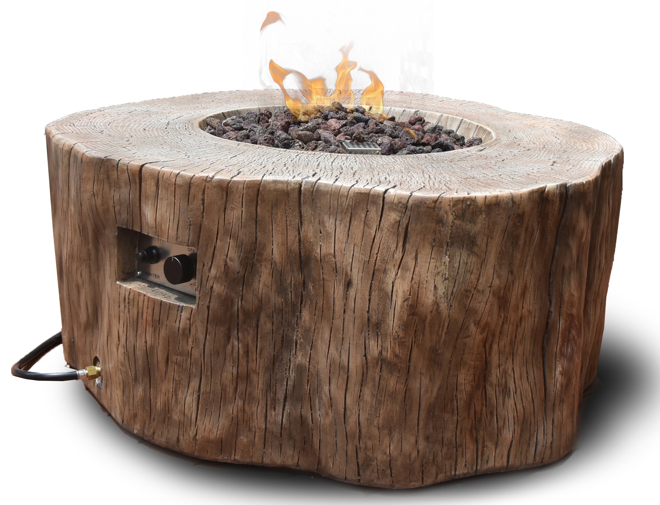 Elementi Manchester 39-in W 45000-BTU Drift Wood Concrete Propane Gas Fire  Pit in the Gas Fire Pits department at Lowes.com