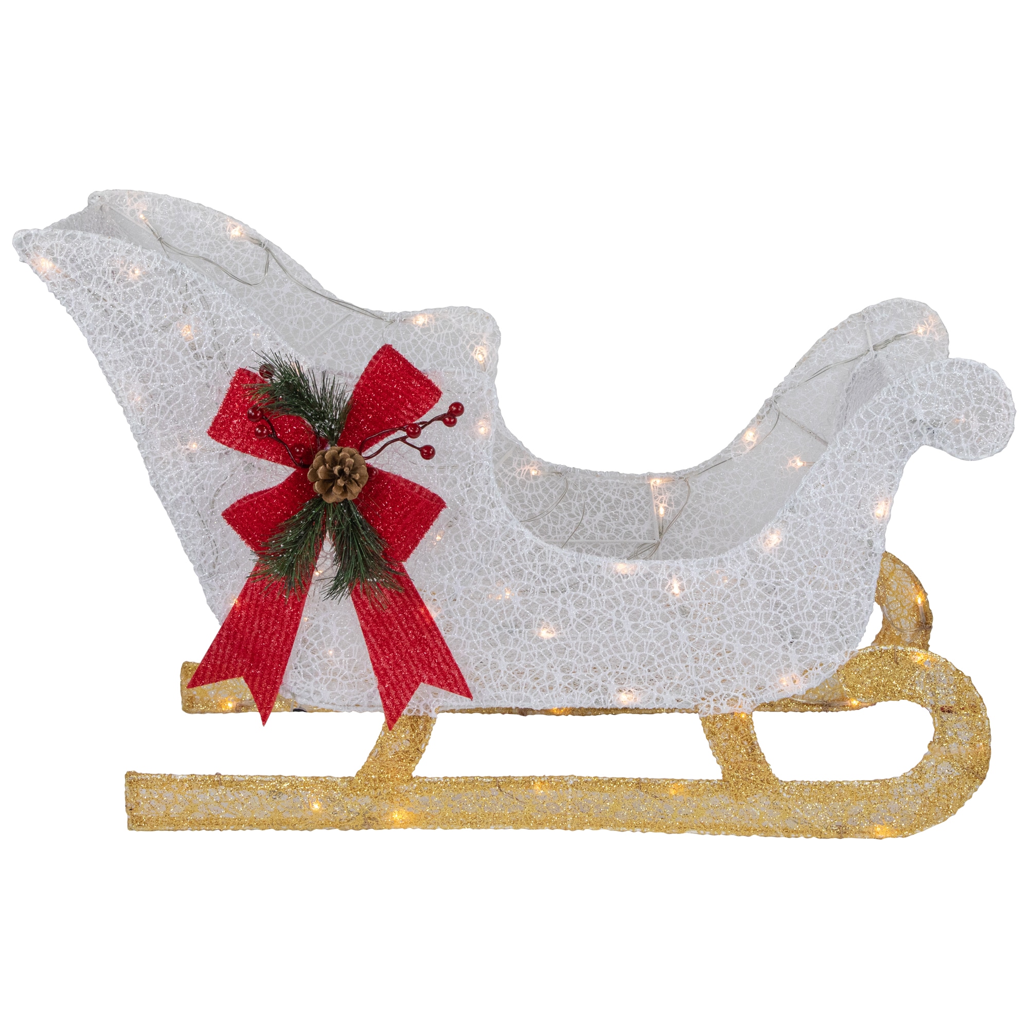 Northlight 35250574 22-in Freestanding Sleigh Free standing decoration with Clear LED Lights