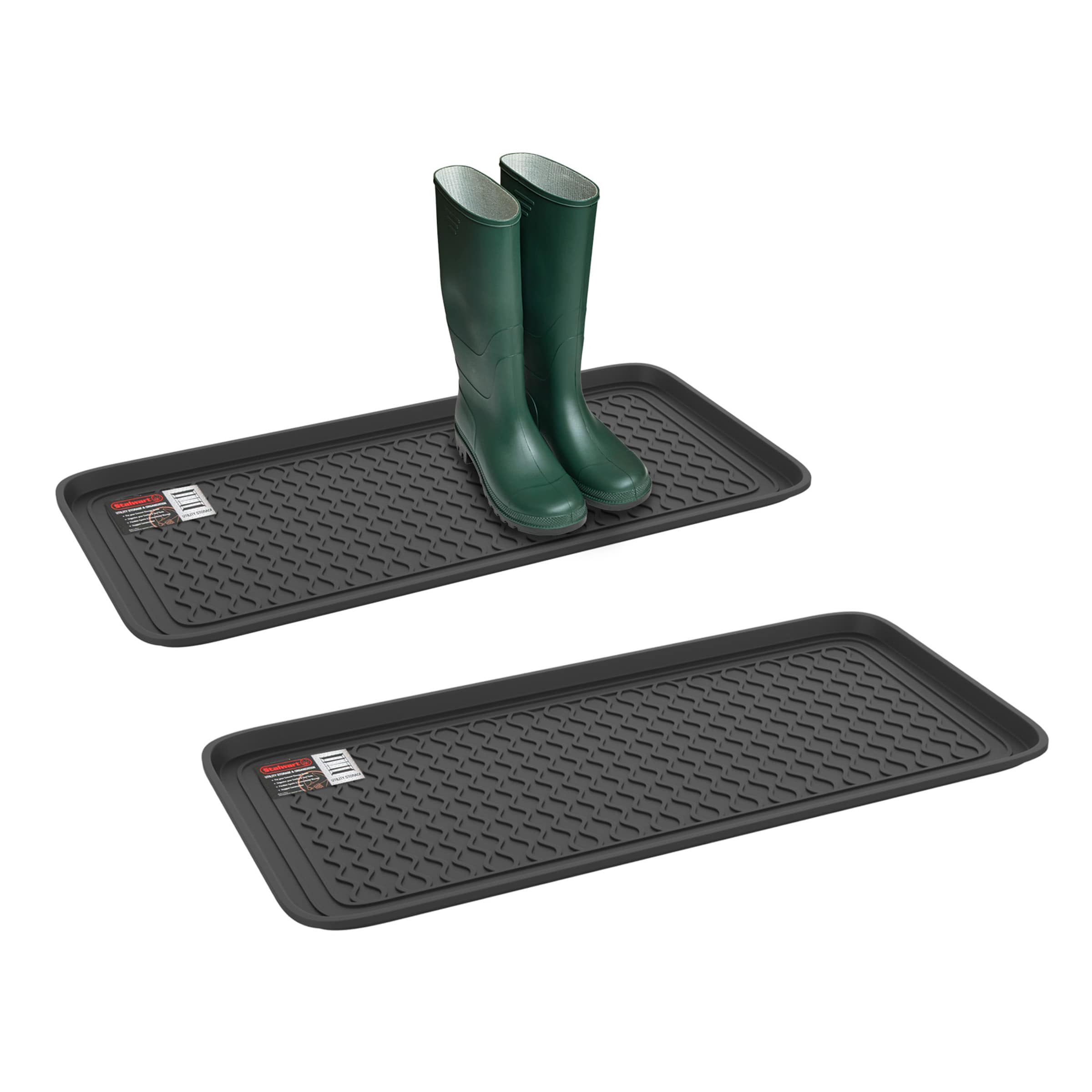 Stalwart 75-ST6102 15.5-in x 30-in Black Polypropylene Non-Slip Grip Indoor or outdoor Utility Mat 2 -Pack