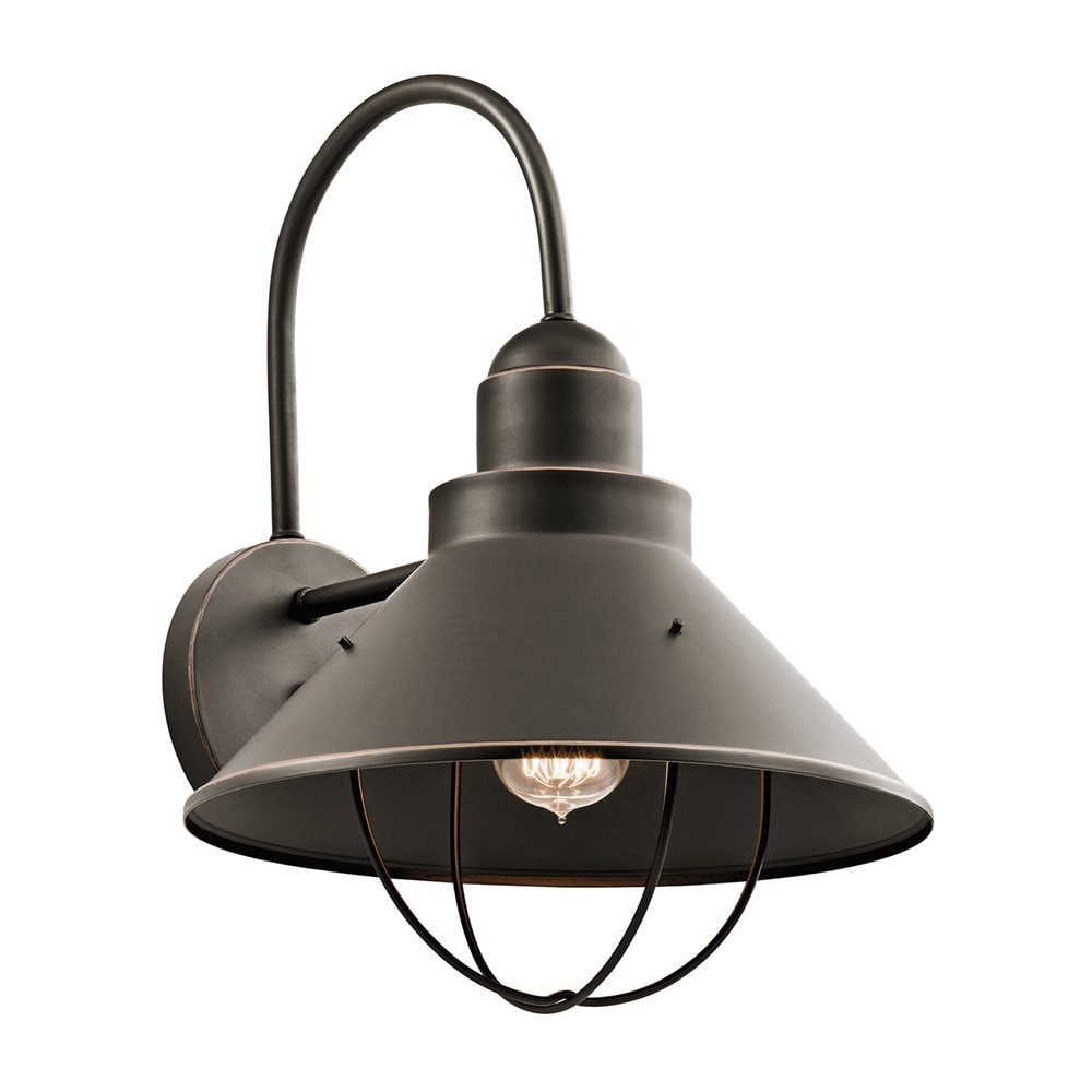 Kichler 9142OZ Seaside 1 -Light 16.5-in H Antique Bronze Hardwired Outdoor Wall Light