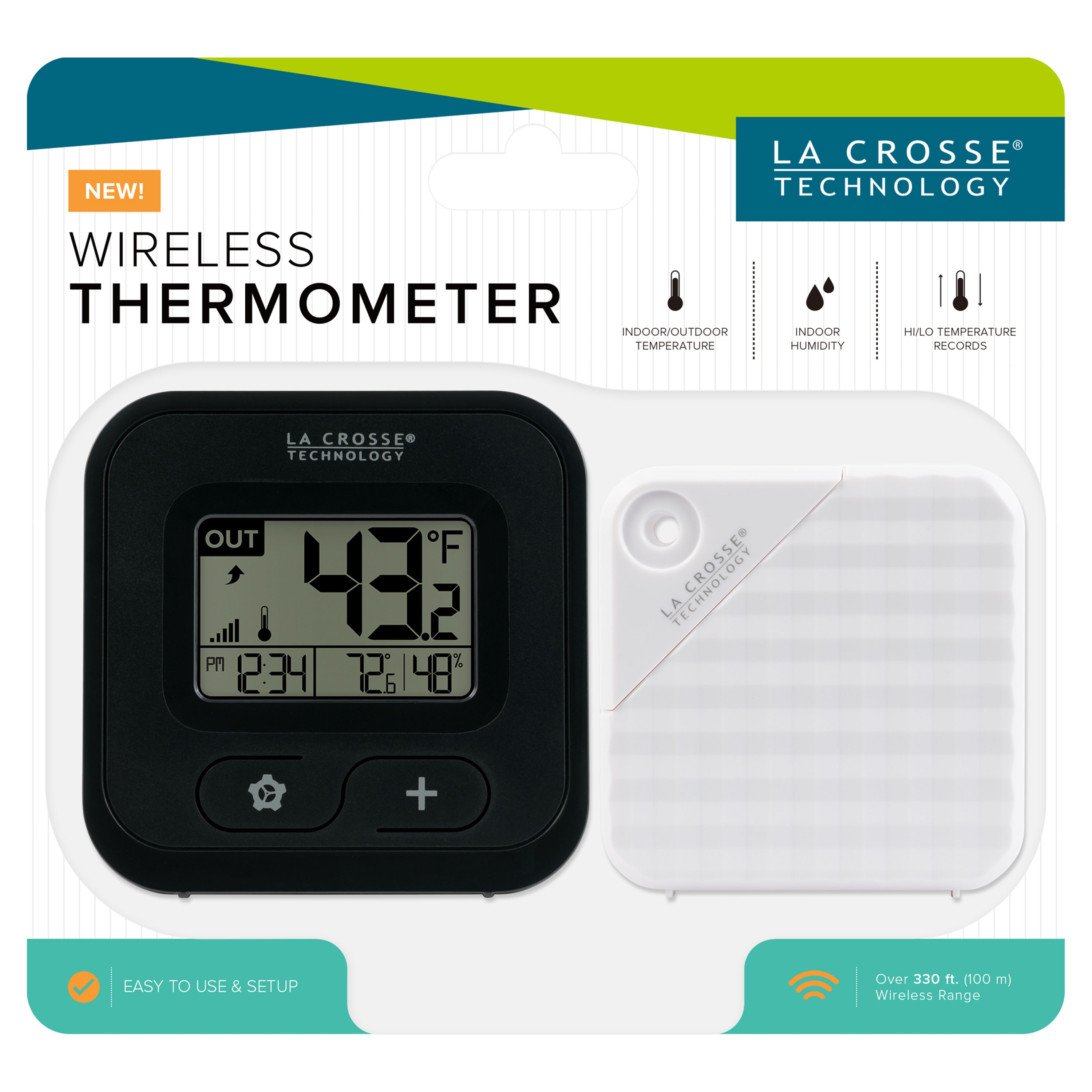 Indoor Outdoor Thermometer Hygrometer Wireless Weather Station, Temperature  Humidity Monitor Battery Powered Inside Outside Thermometers with 330ft