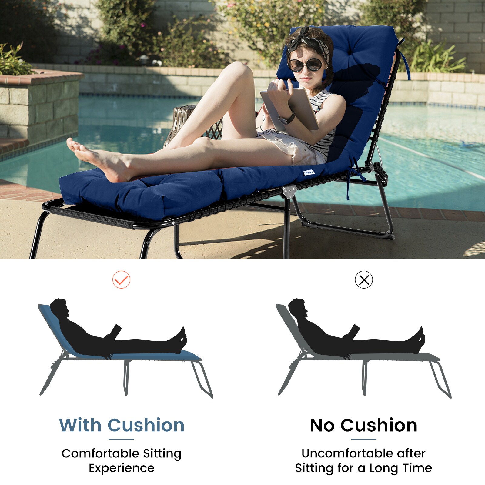 WELLFOR ZBECS03BL Patio-Furniture-Cushions - View #7