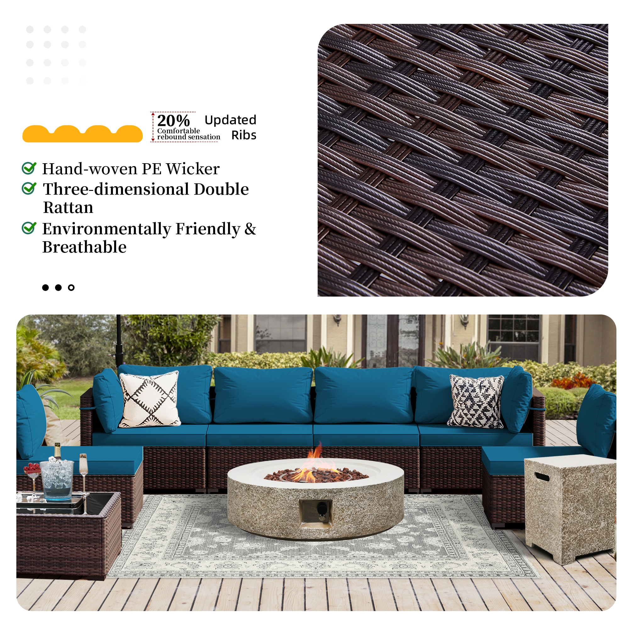 UPHA PL-2CZ-42QBE-Z2-T Patio-Conversation-Sets - View #3