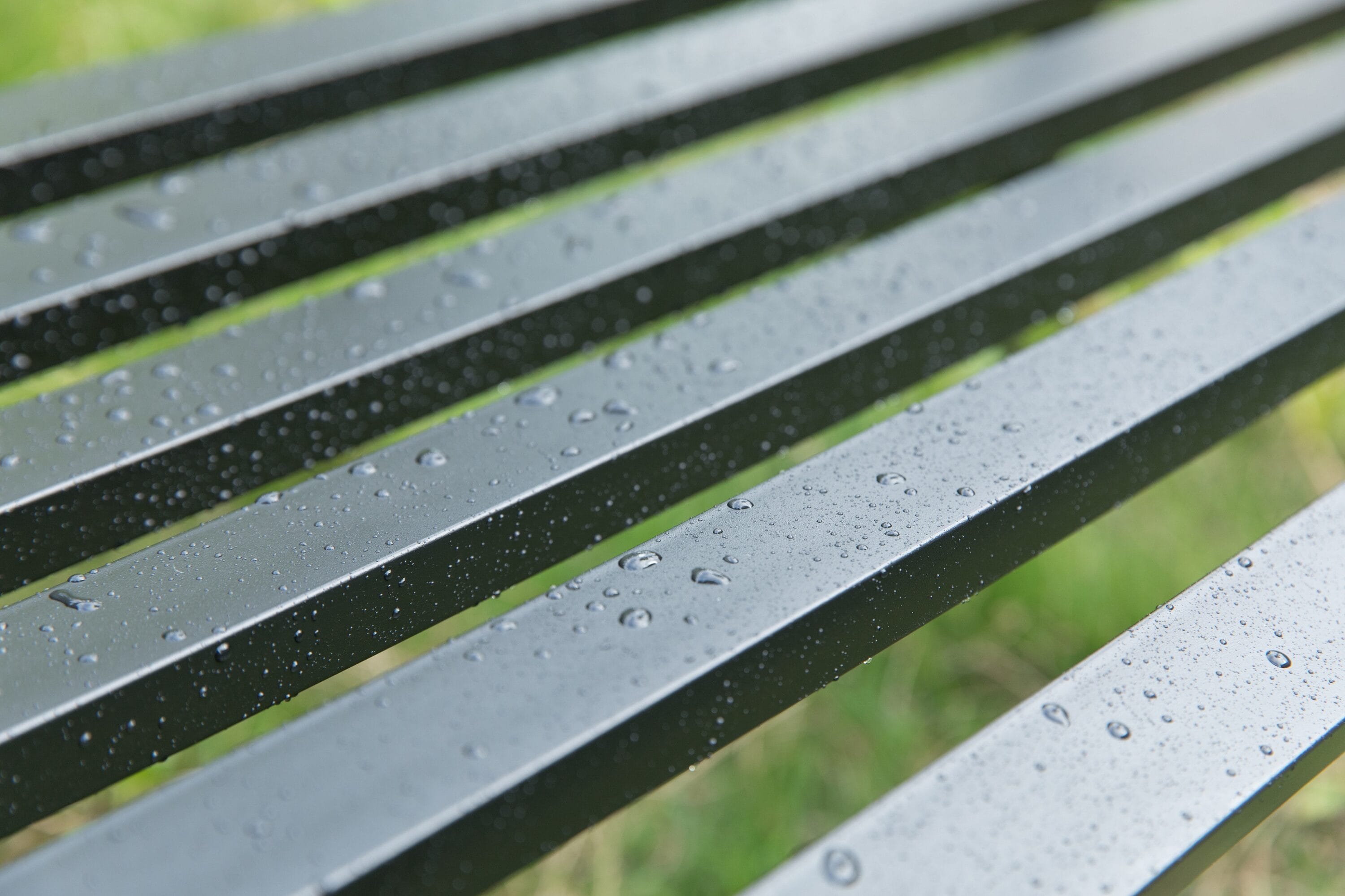 Black Steel Garden Bench with Cast Iron Frame, 52"