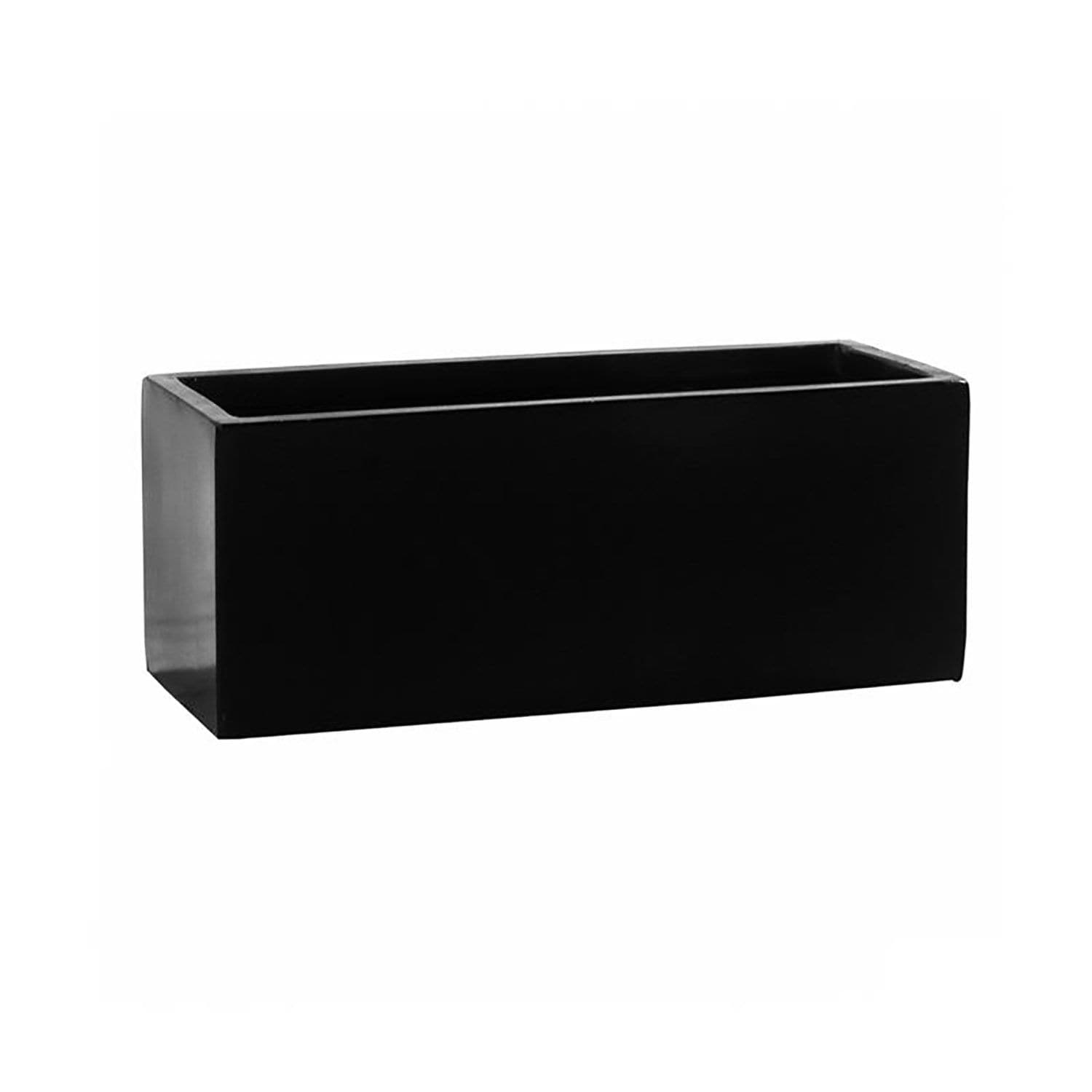 Vasesource CARLO8820BL Rectangle 7.5-Inches W Medium Black Mixed/Composite Indoor/Outdoor Planter