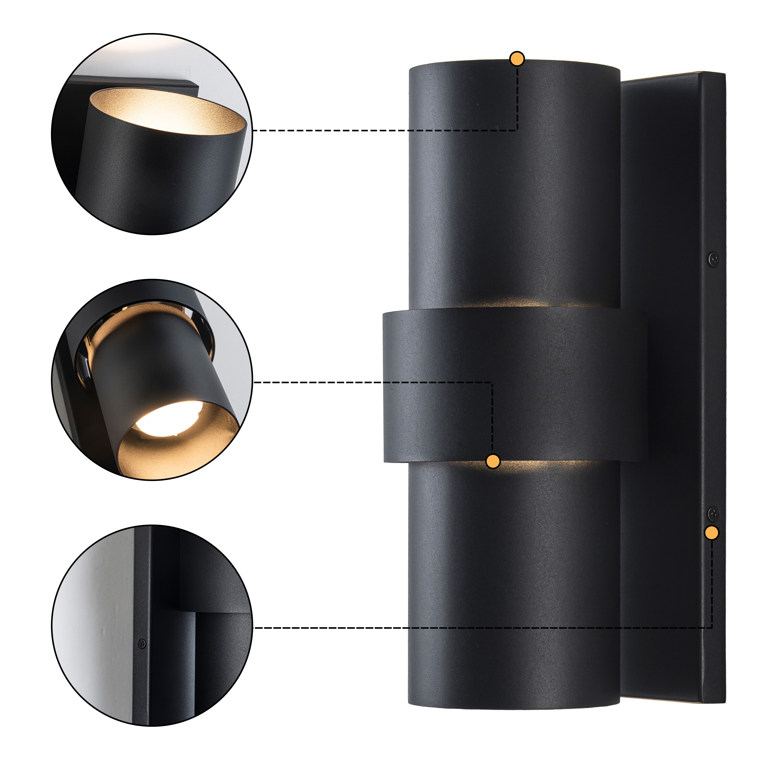 C Cattleya 11.75-in H Matte Black Hardwired Integrated LED Outdoor Wall ...